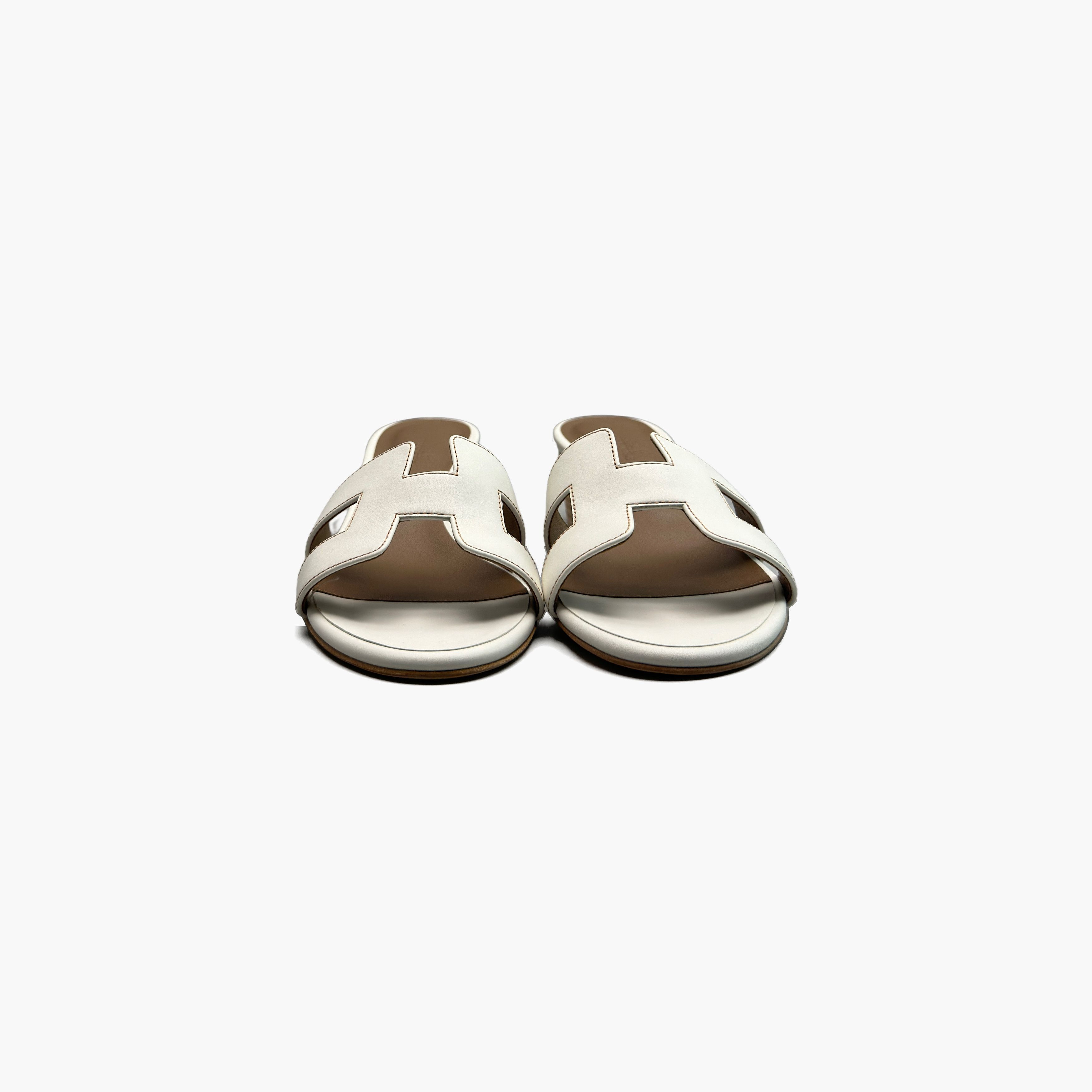 Hermes Hermès Oasis Block Heel Leather Sandals Size 37.5 Size US 7.5 / IT 37.5 - 5 Thumbnail