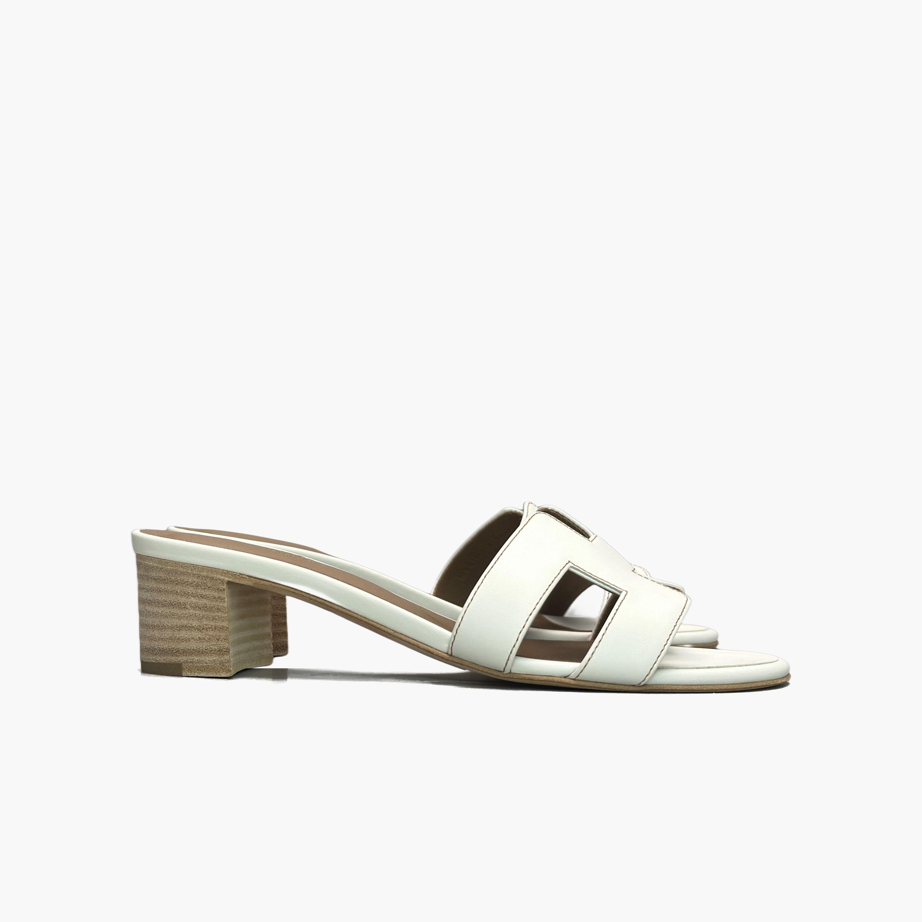 Hermes Hermès Oasis Block Heel Leather Sandals Size 37.5 Size US 7.5 / IT 37.5 - 4 Thumbnail