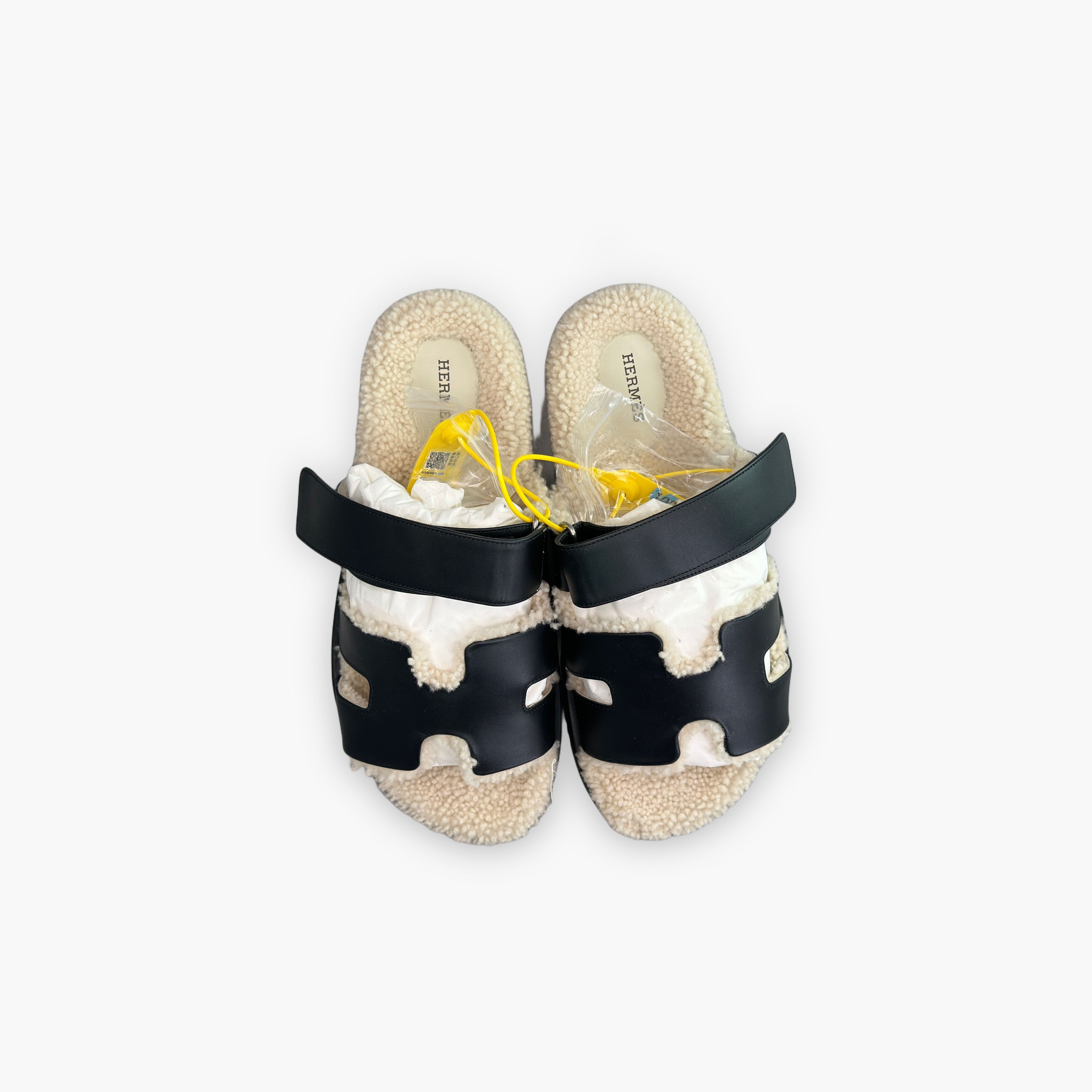 Hermes Hermes Chypre Leather Shearling Sandals Size 9 Size US 9 / EU 42 - 9 Thumbnail