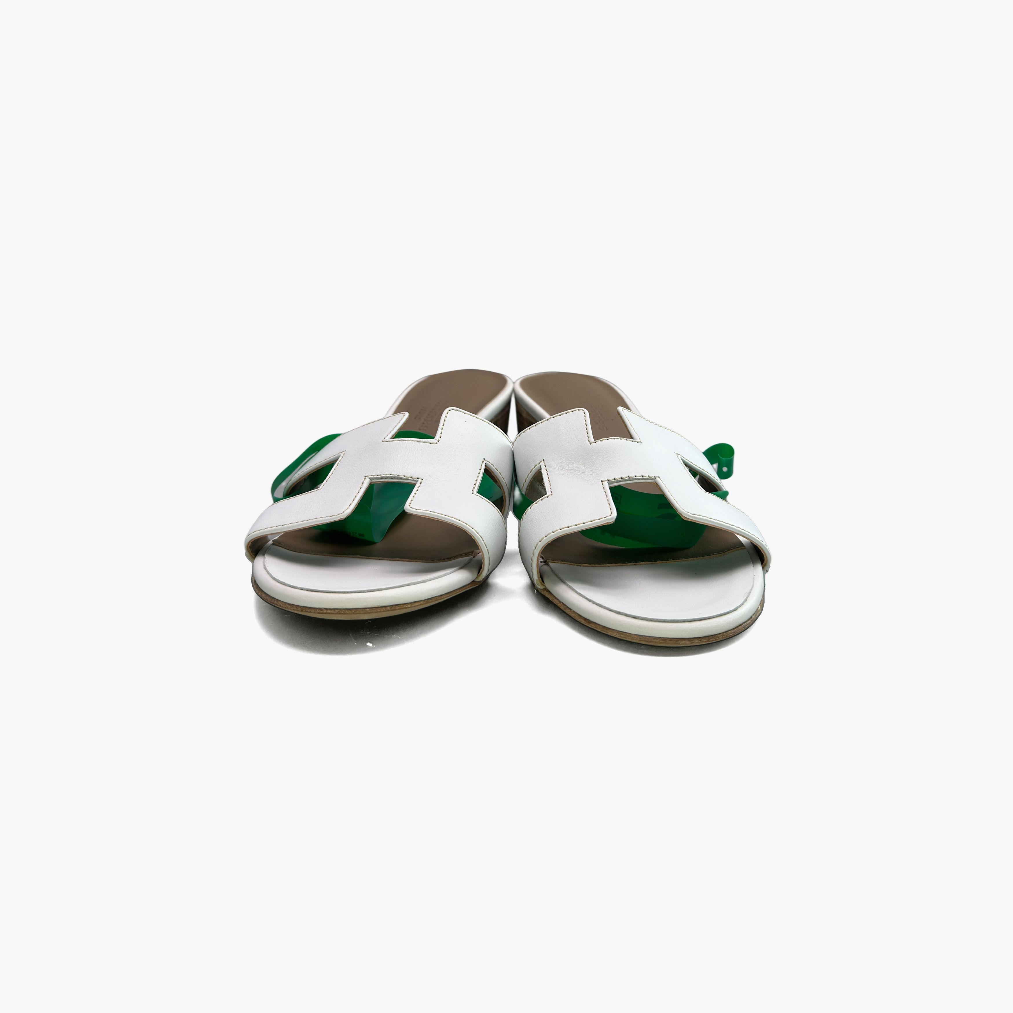Hermes Hermès White Leather Oasis Sandals Size 38 Size US 7 / IT 37 - 5 Thumbnail