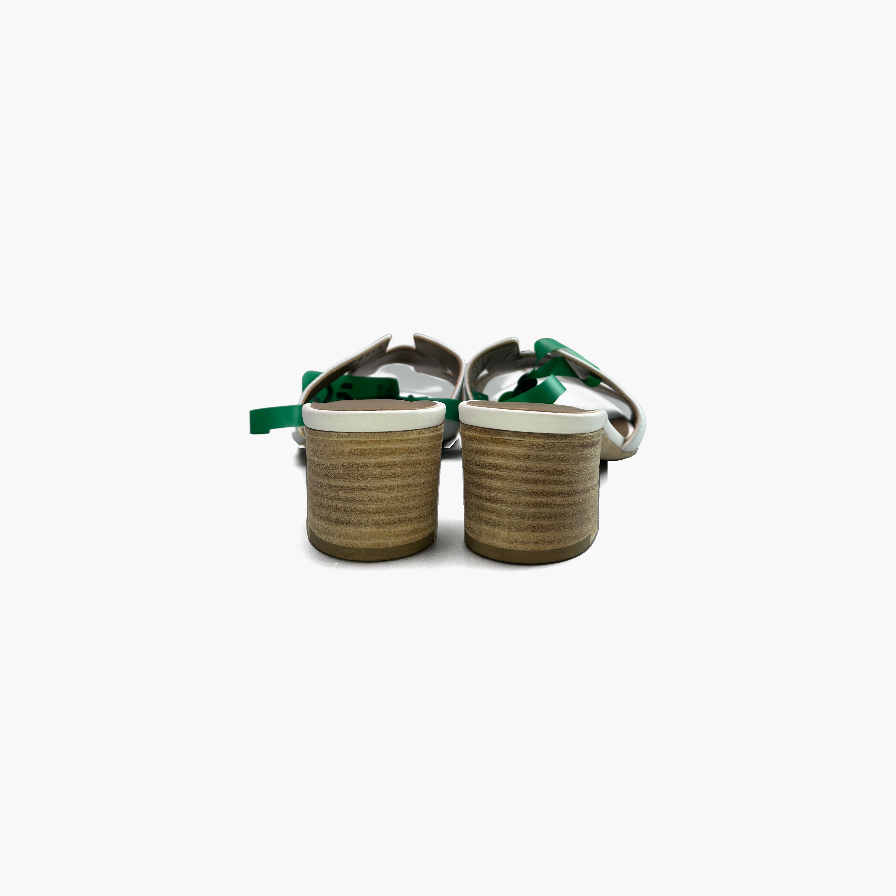 Hermes Hermès White Leather Oasis Sandals Size 38 Size US 7 / IT 37 - 6 Thumbnail