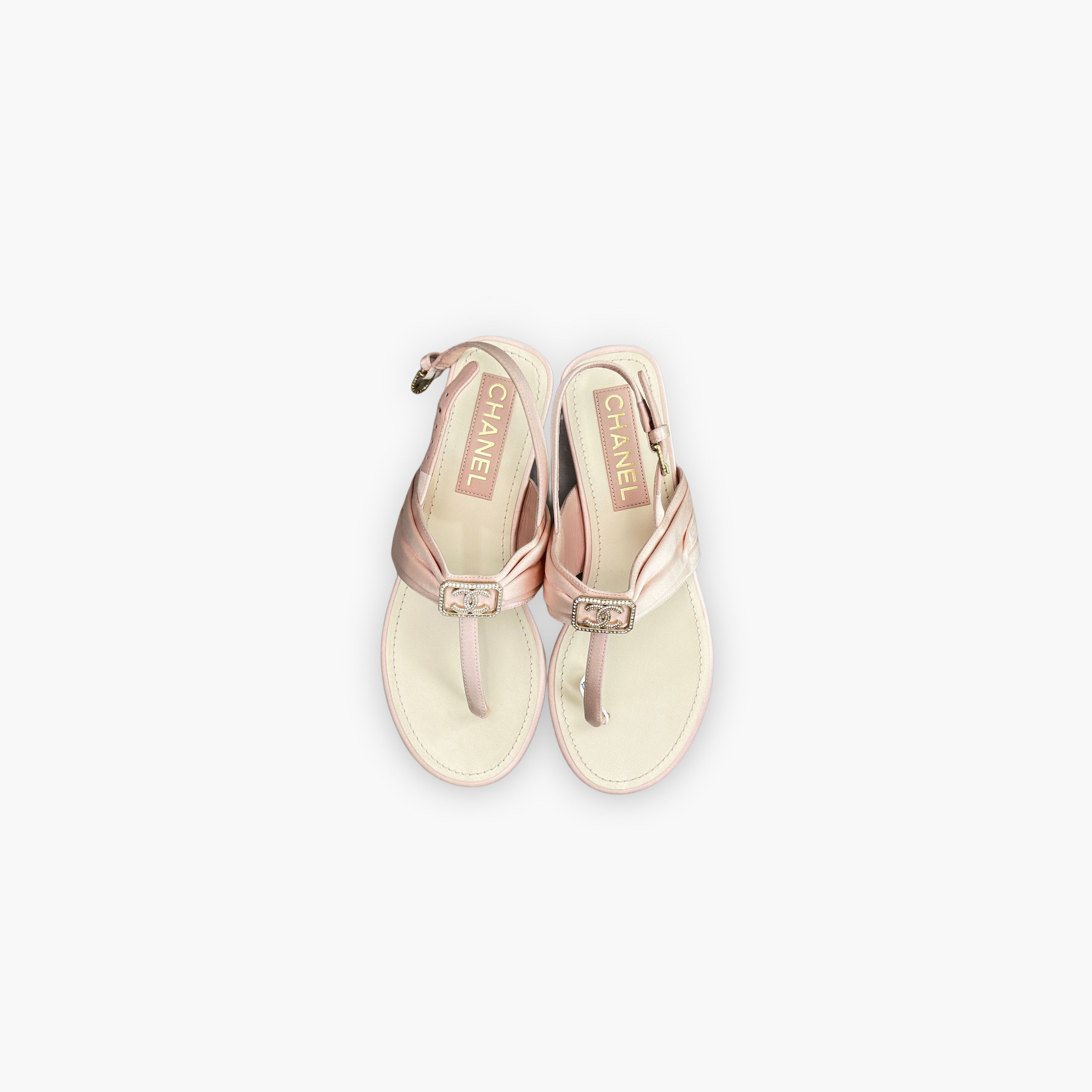 Chanel Chanel Pink Satin Thong Sandals Size 36.5 Size US 6.5 / IT 36.5 - 9 Thumbnail