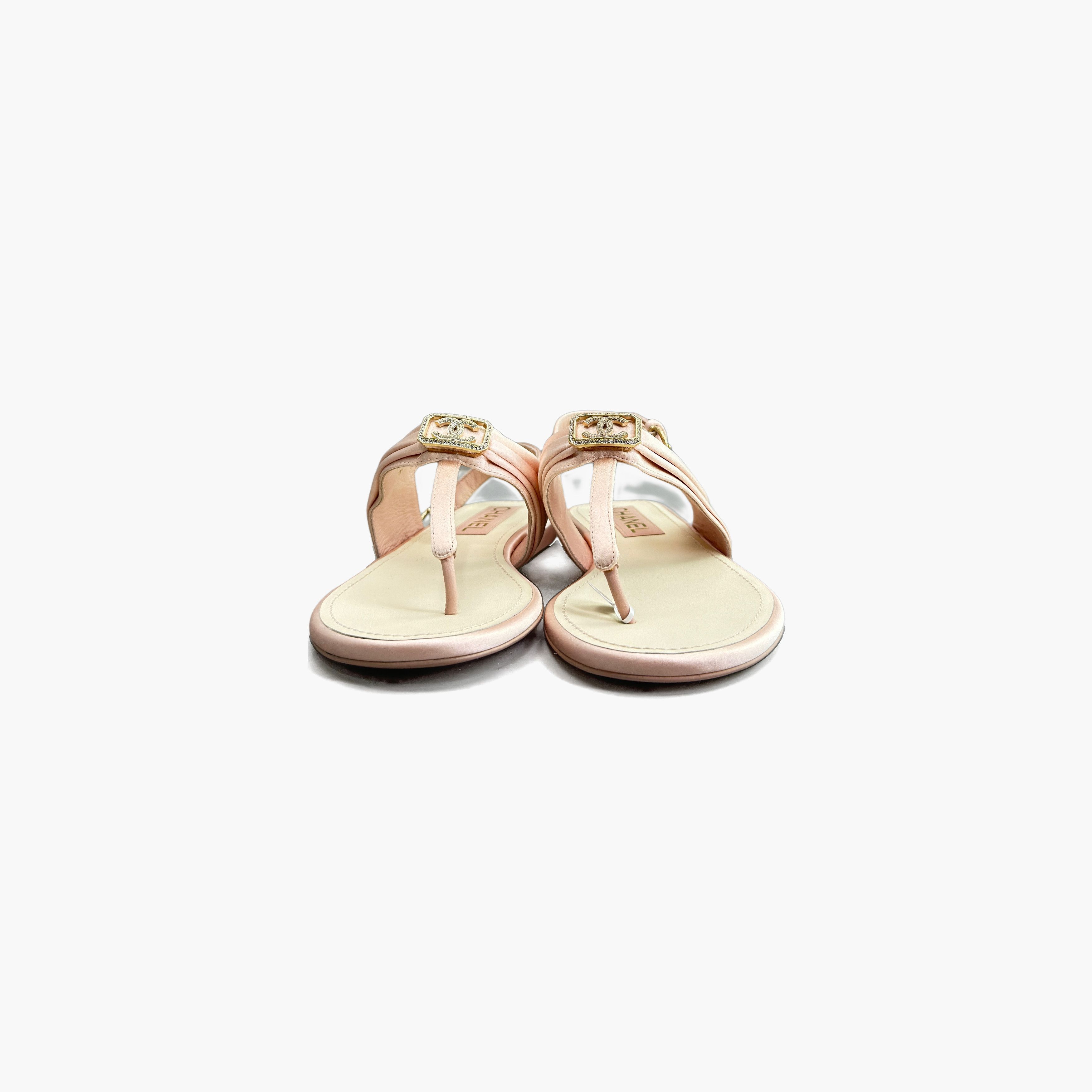 Chanel Chanel Pink Satin Thong Sandals Size 36.5 Size US 6.5 / IT 36.5 - 5 Thumbnail