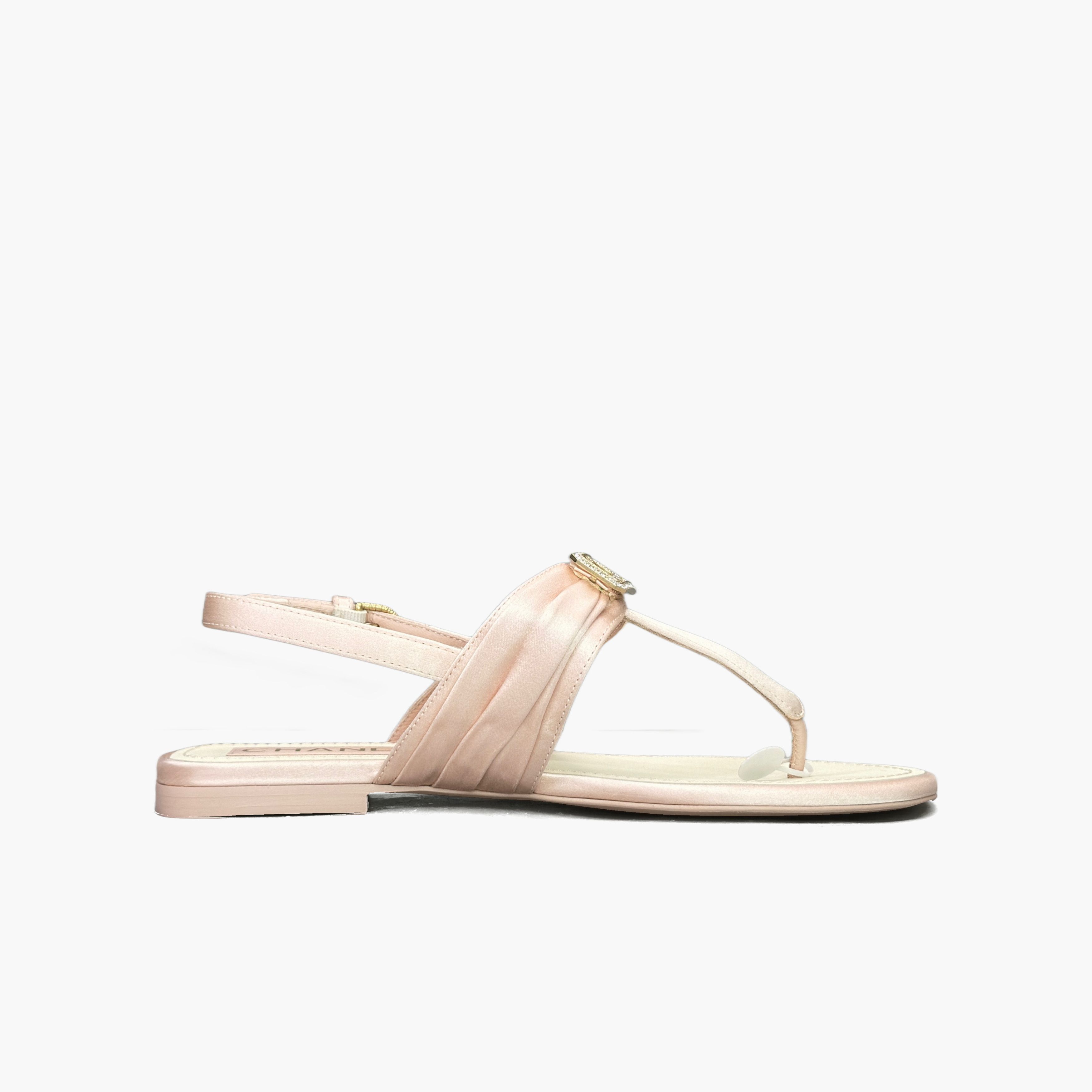 Chanel Chanel Pink Satin Thong Sandals Size 36.5 Size US 6.5 / IT 36.5 - 2 Thumbnail
