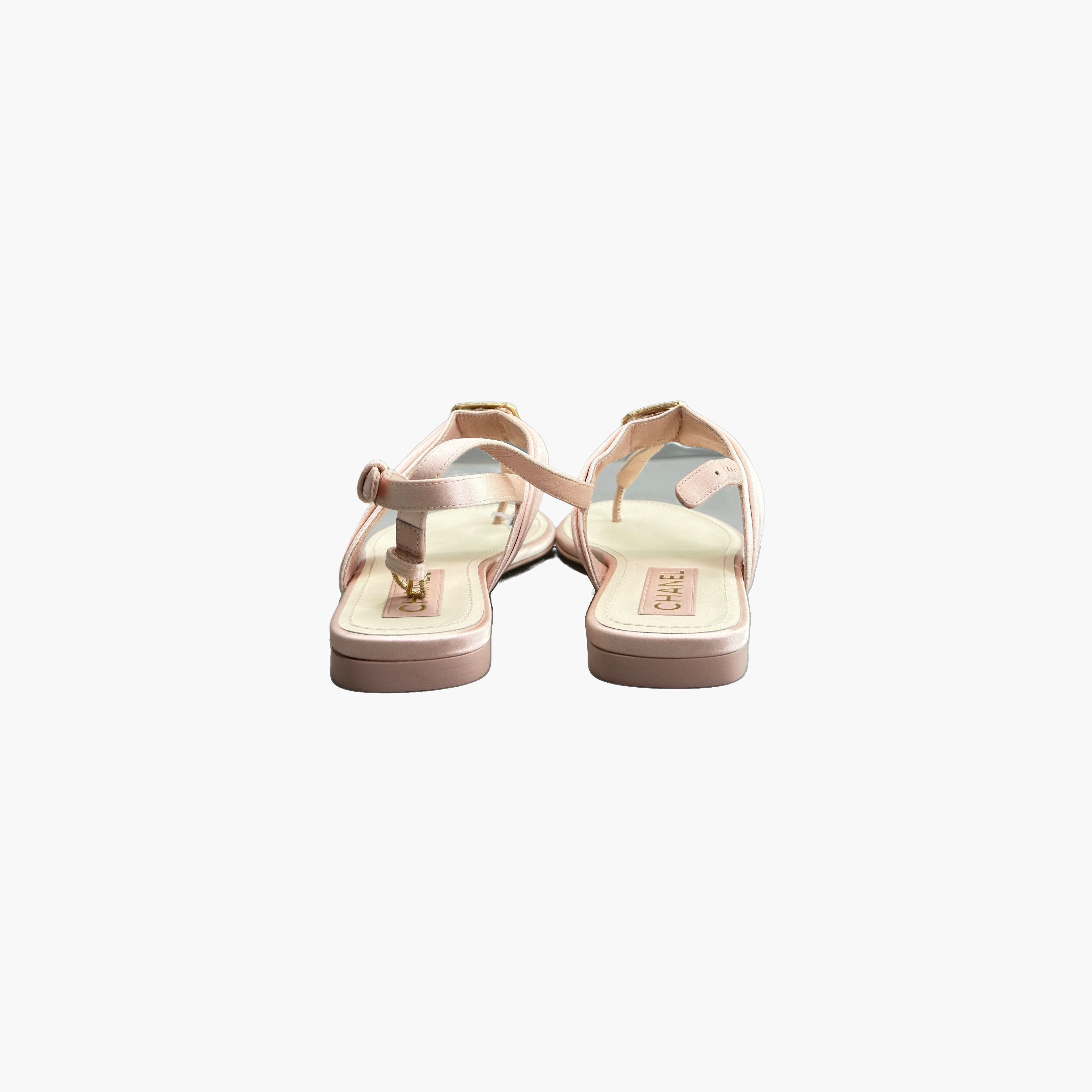 Chanel Chanel Pink Satin Thong Sandals Size 36.5 Size US 6.5 / IT 36.5 - 6 Thumbnail