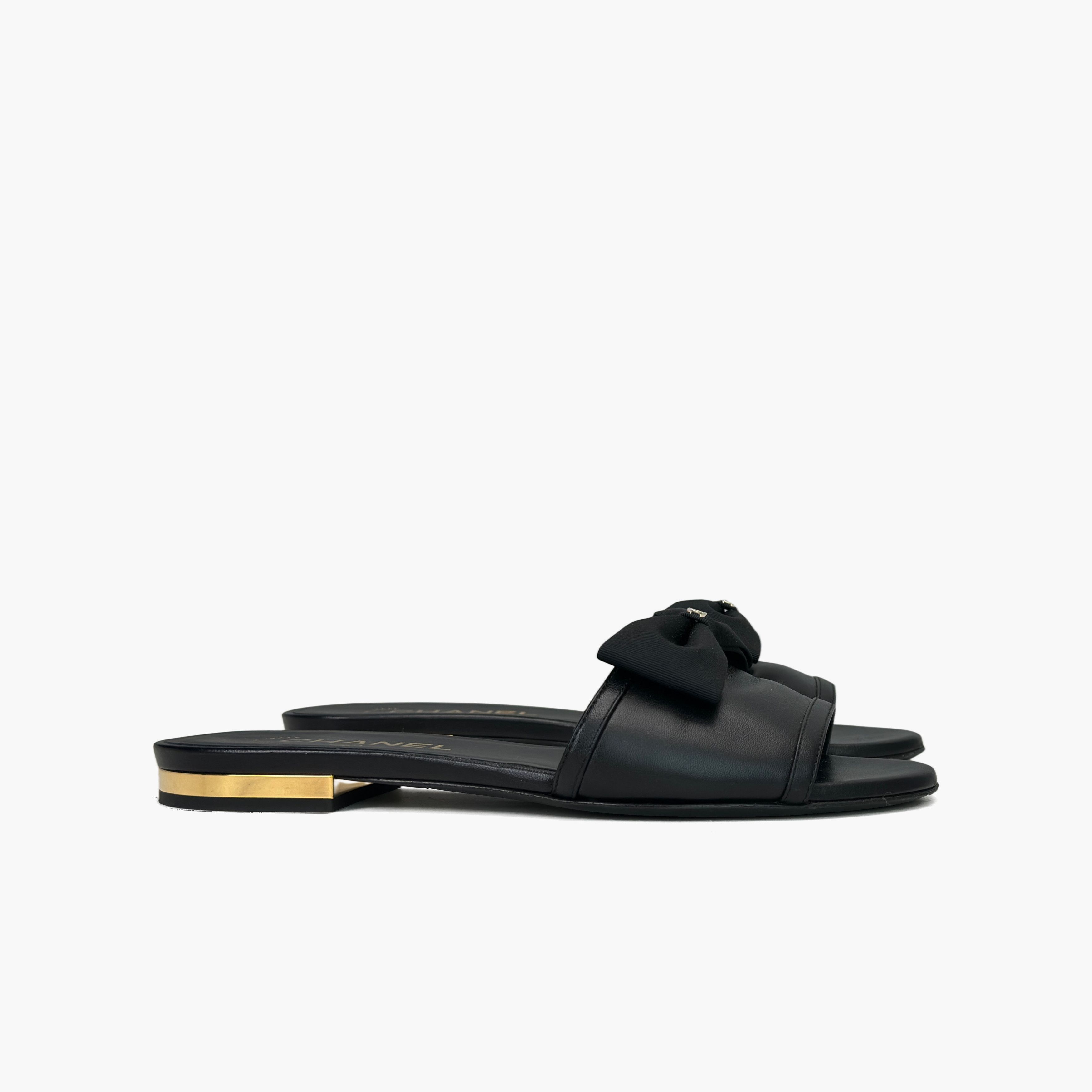 Chanel Chanel Black Bow Sandals Size 36.5 Size US 6.5 / IT 36.5 - 4 Thumbnail