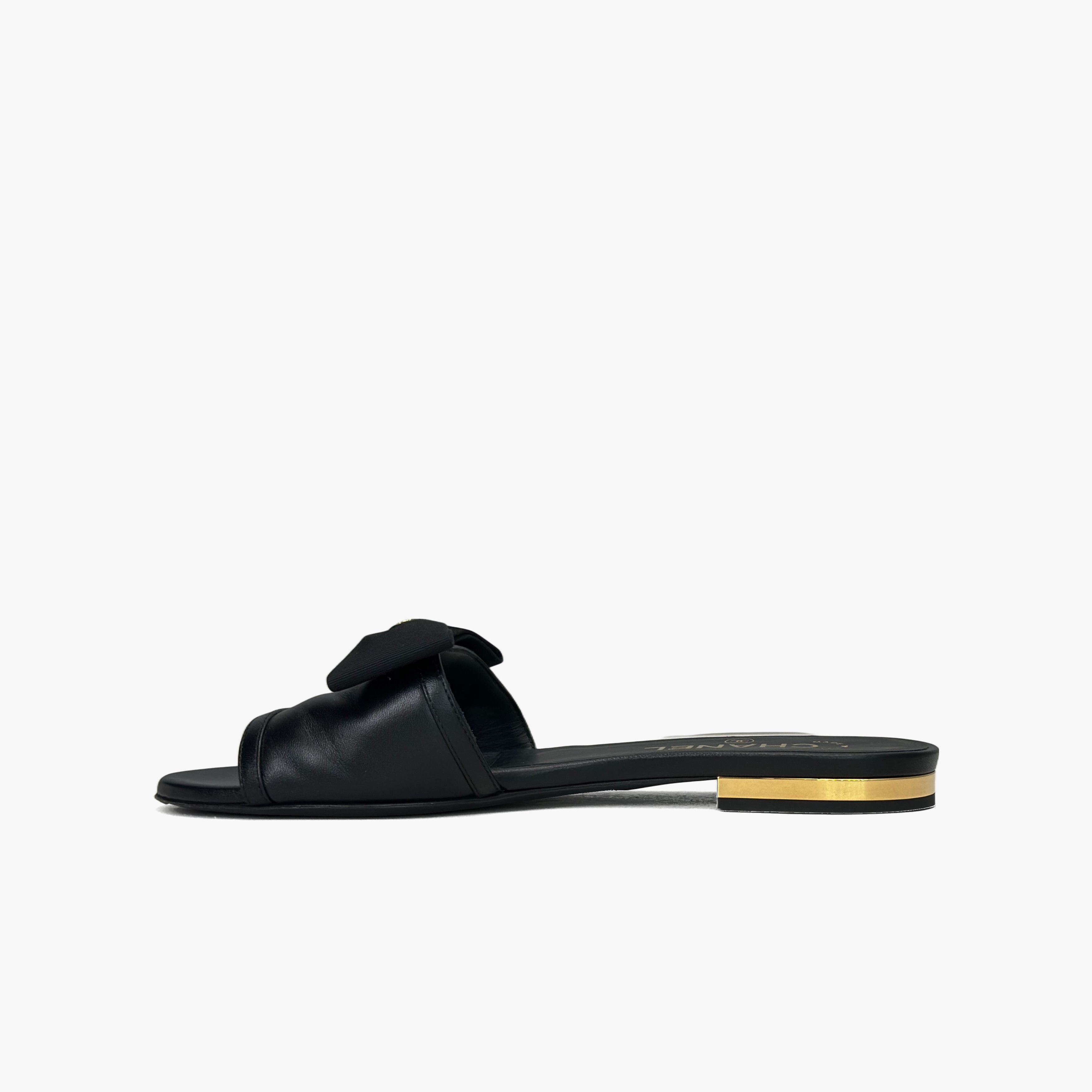 Chanel Chanel Black Bow Sandals Size 36.5 Size US 6.5 / IT 36.5 - 3 Thumbnail