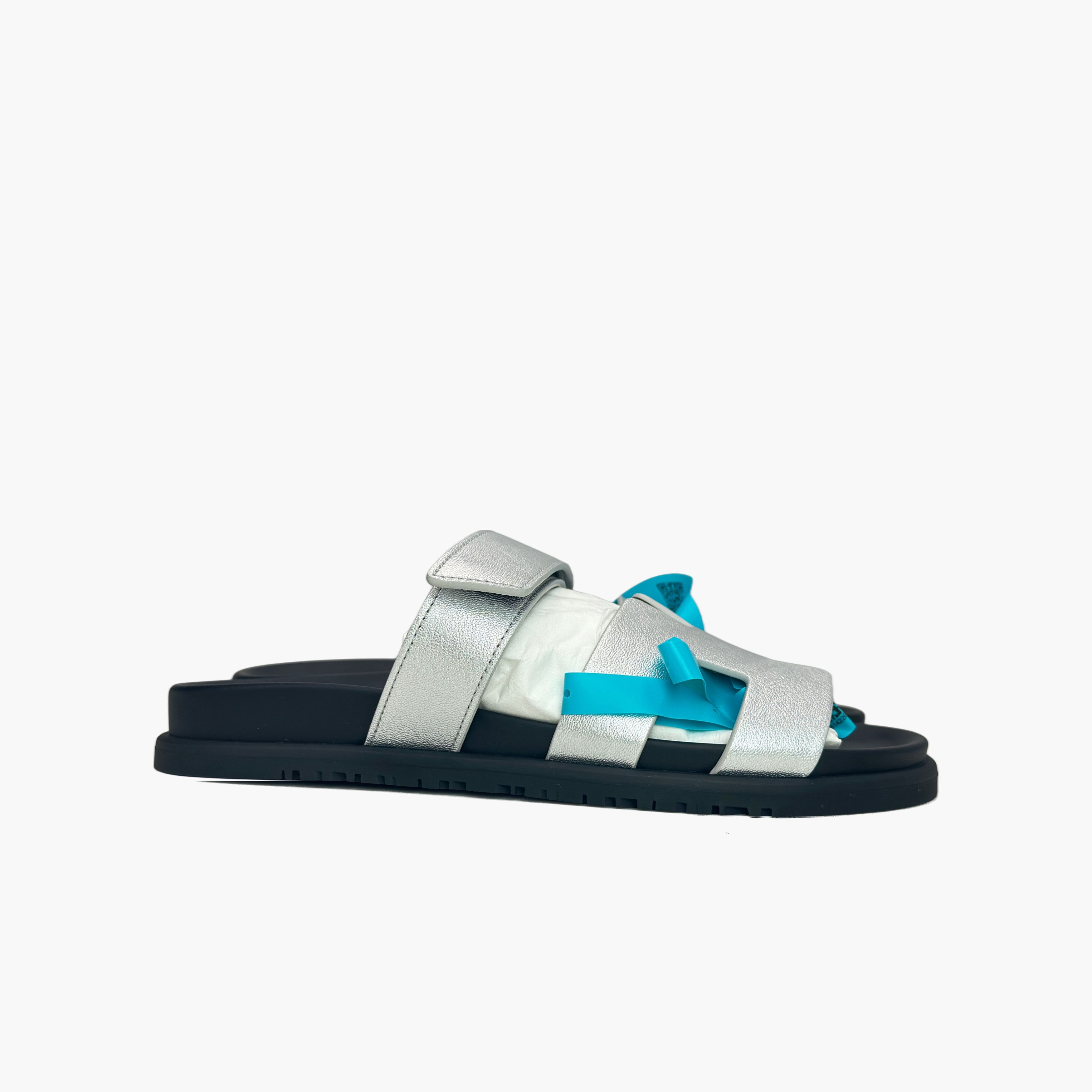 Hermes Hermès Chypre Metallic Leather Sandals Size 39.5 Size US 9.5 / IT 39.5 - 4 Thumbnail