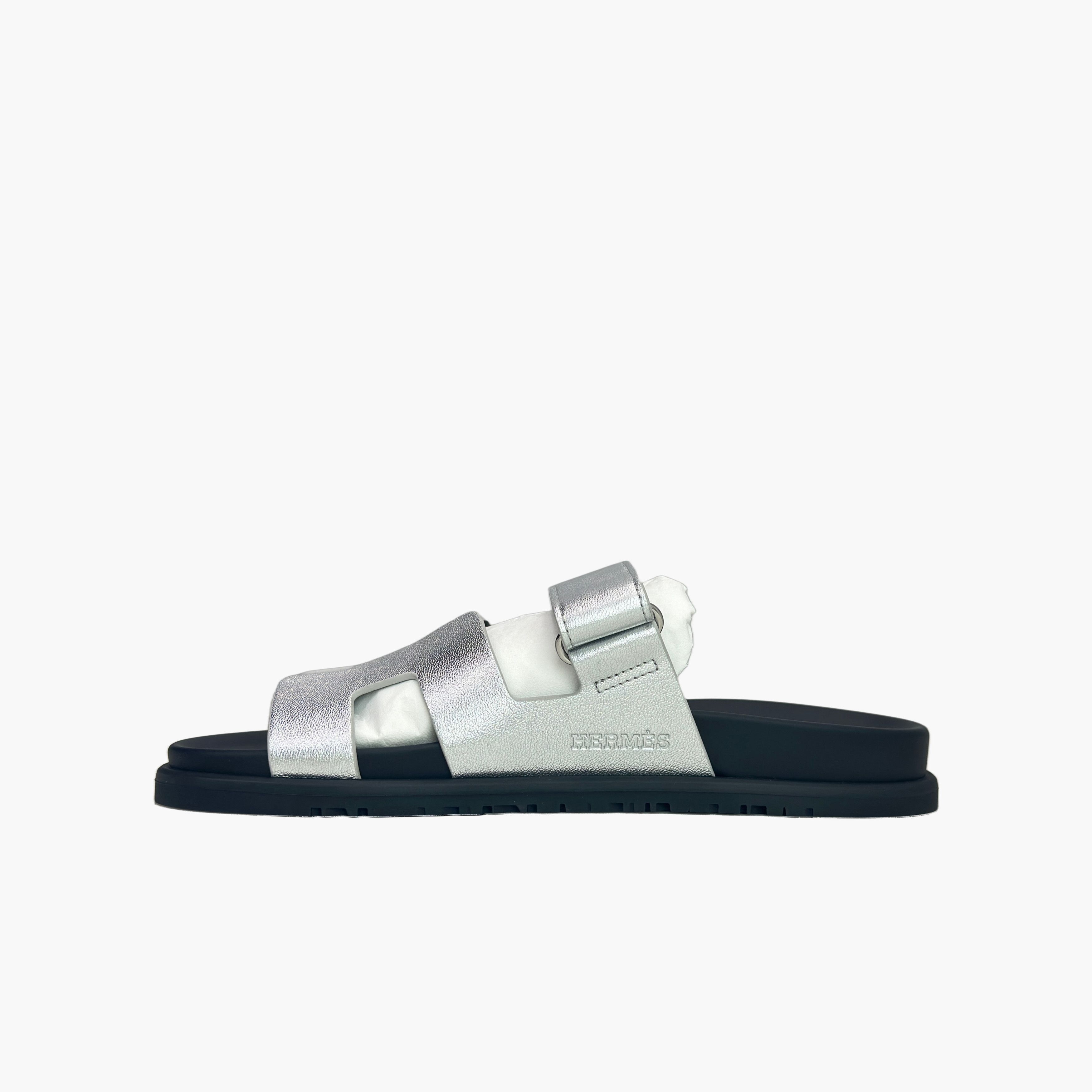 Hermes Hermès Chypre Metallic Leather Sandals Size 39.5 Size US 9.5 / IT 39.5 - 3 Thumbnail
