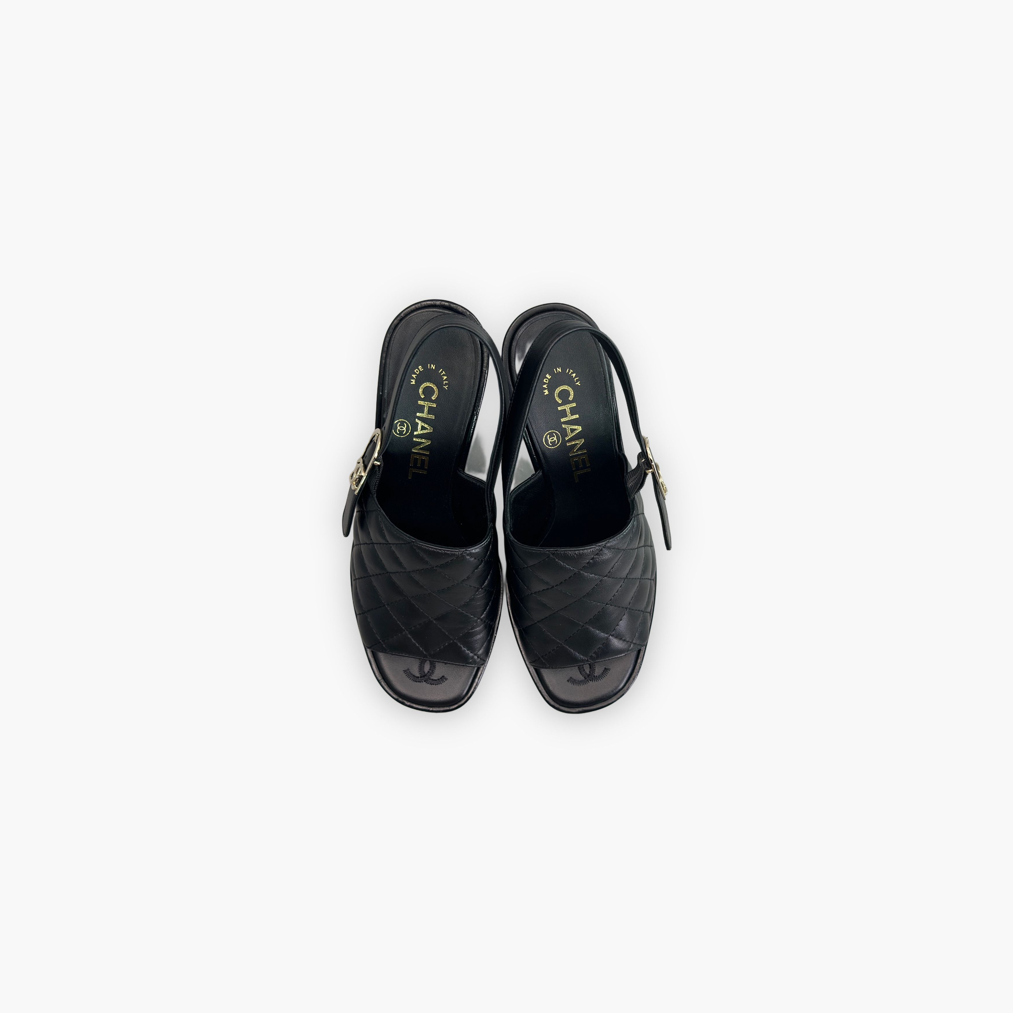 Chanel Chanel Quilted Leather Platform Sandals Size 35.5 Size US 5.5 / IT 35.5 - 9 Thumbnail