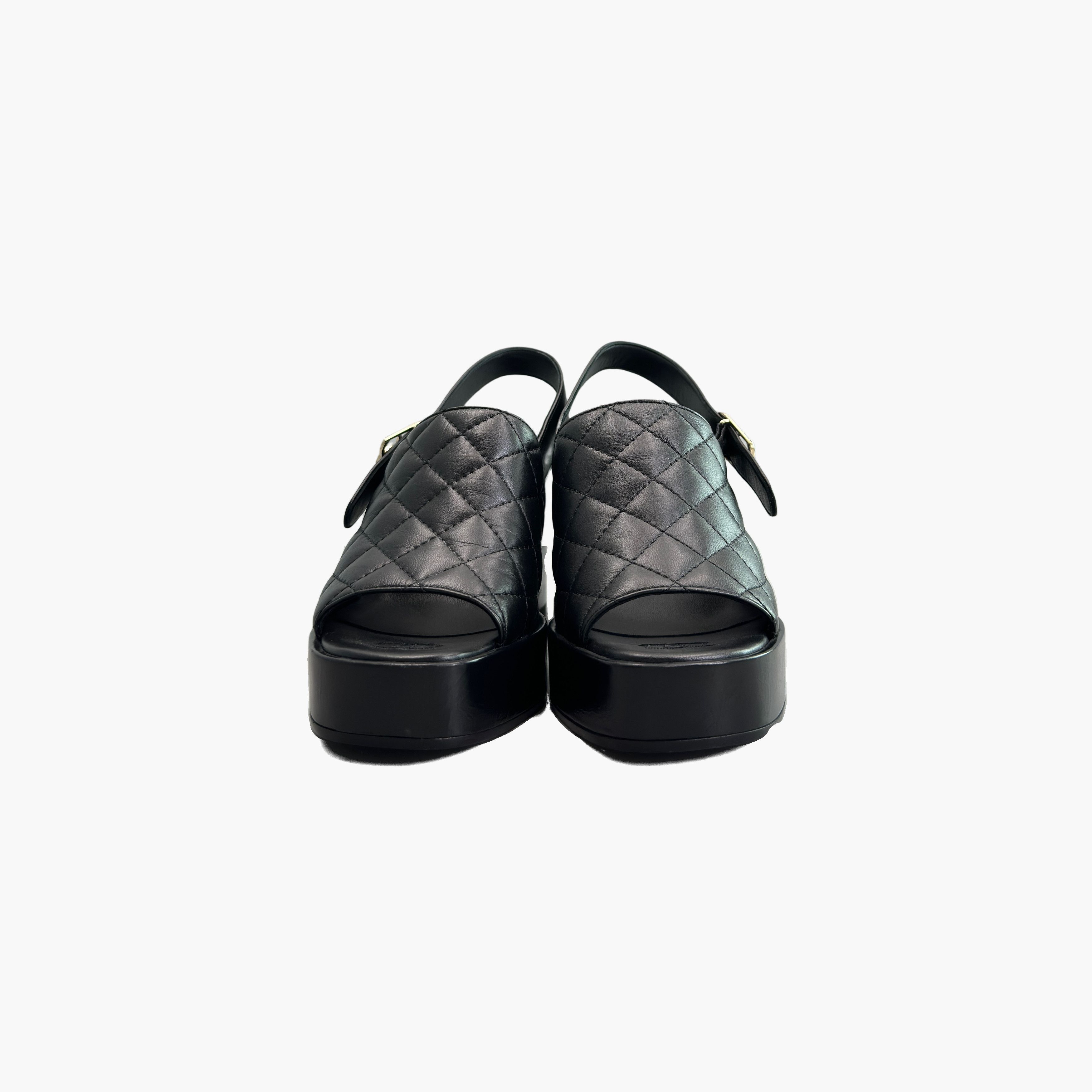 Chanel Chanel Quilted Leather Platform Sandals Size 35.5 Size US 5.5 / IT 35.5 - 5 Thumbnail