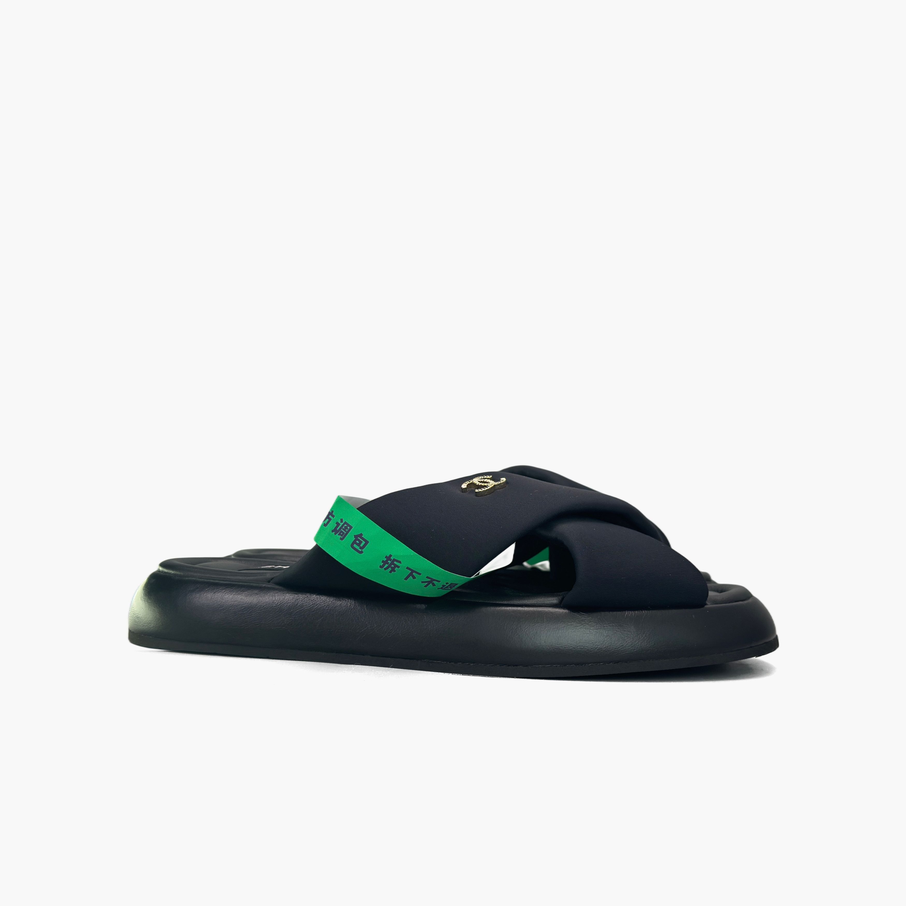 Chanel Chanel Black Fabric CC Logo Sandals Size 38 Size US 8 / IT 38 - 4 Thumbnail