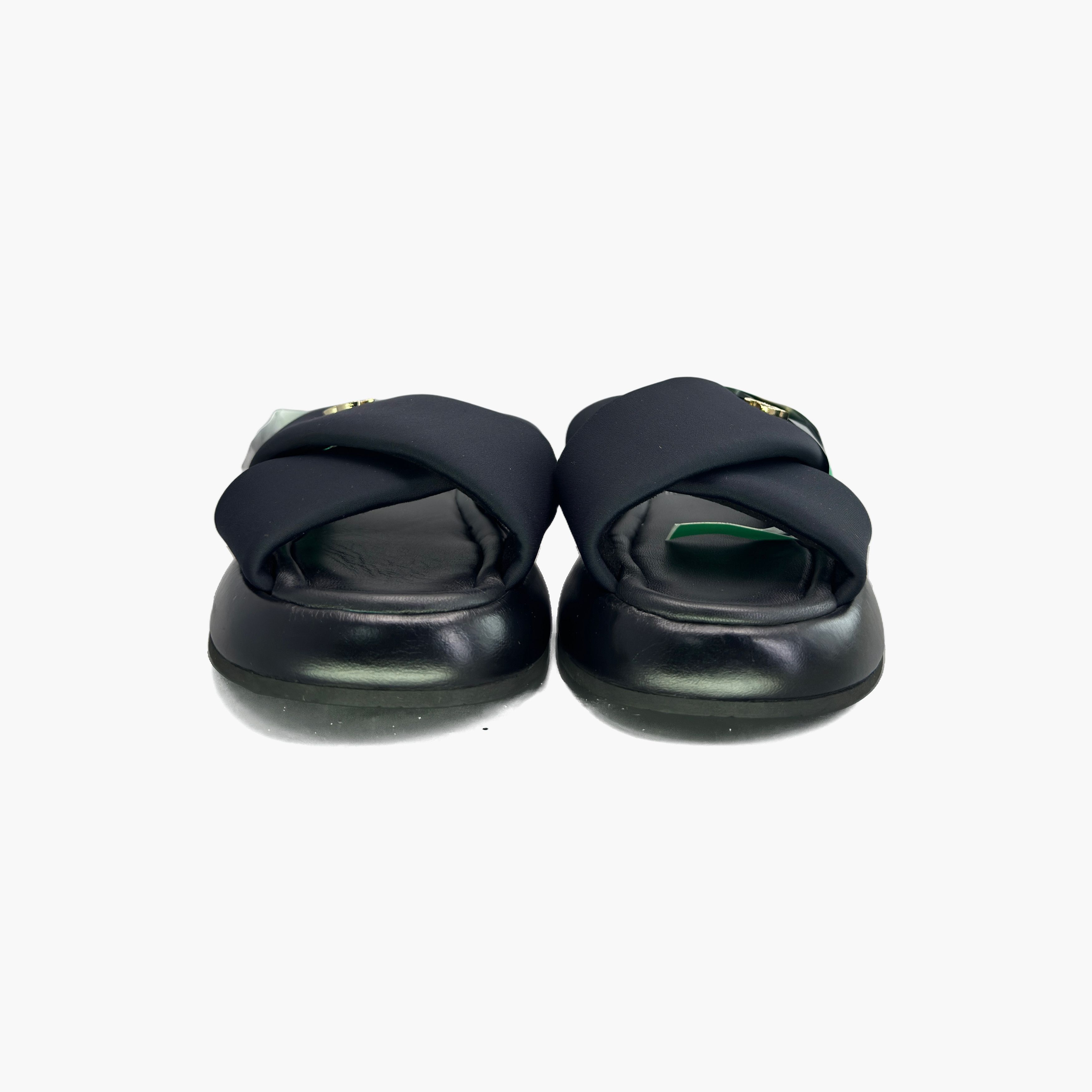Chanel Chanel Black Fabric CC Logo Sandals Size 38 Size US 8 / IT 38 - 5 Thumbnail