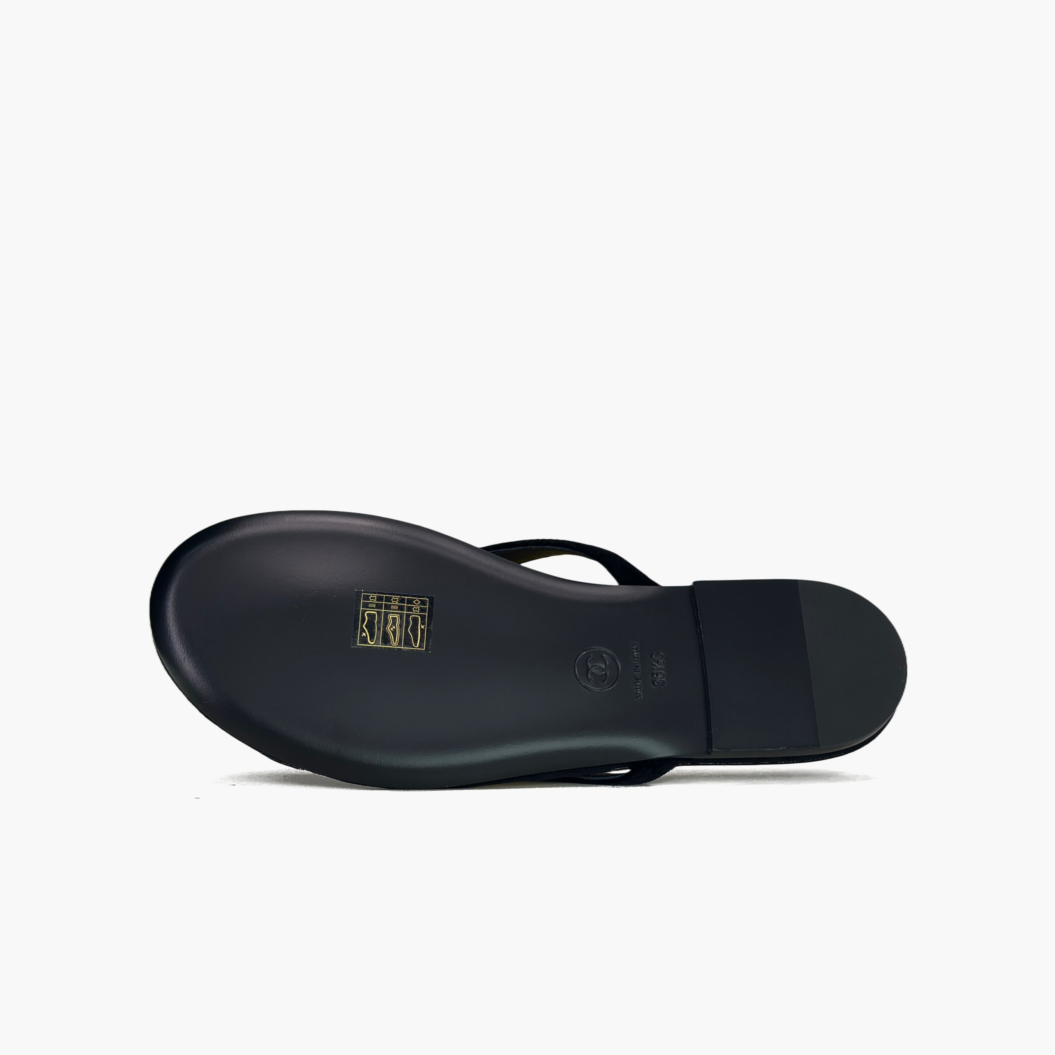 Chanel Chanel Black Suede Logo Flip Flop Sandals Size 36.5 Size US 6.5 / IT 36.5 - 8 Thumbnail