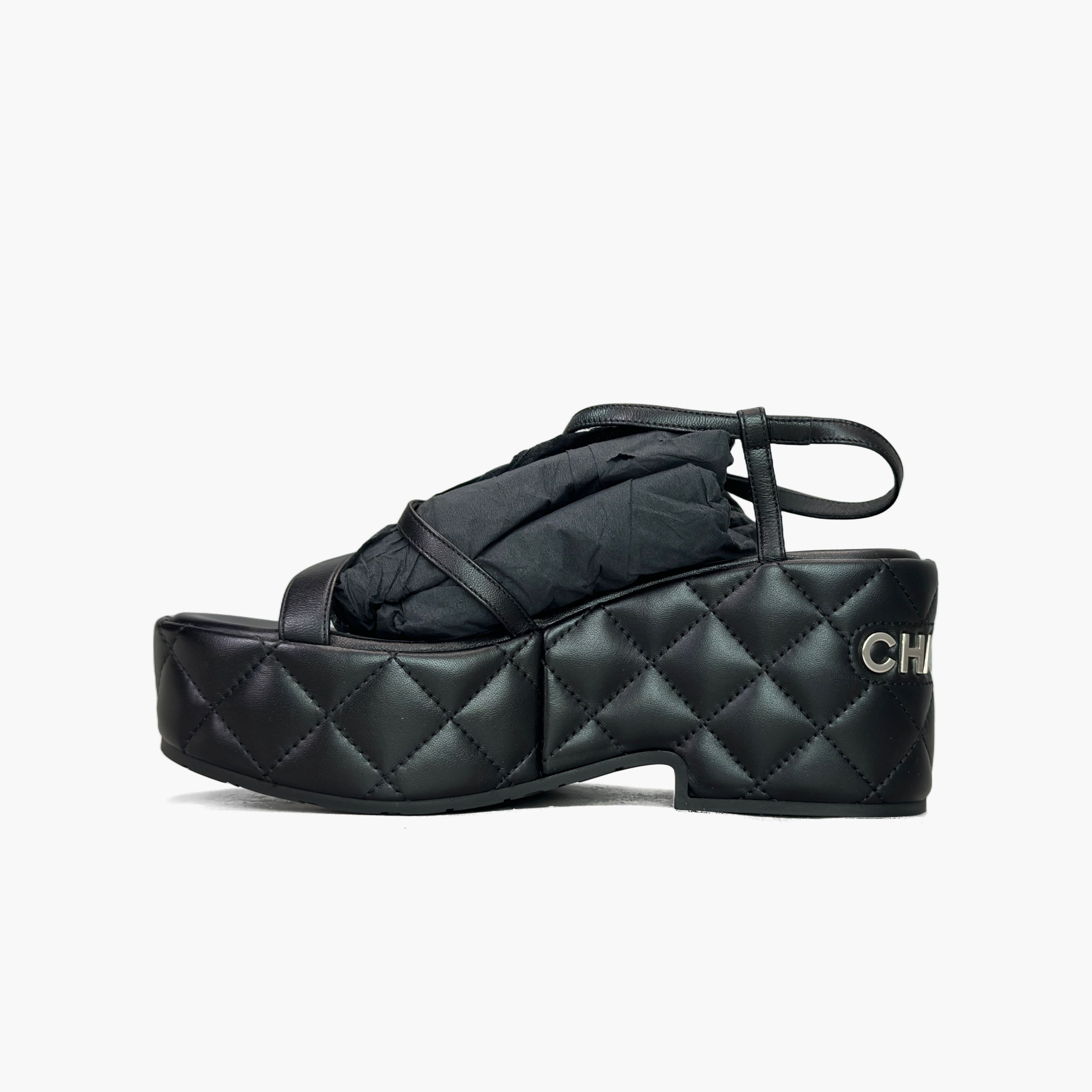 Chanel Chanel Quilted Platform Sandals Size 37 Size US 7 / IT 37 - 3 Thumbnail