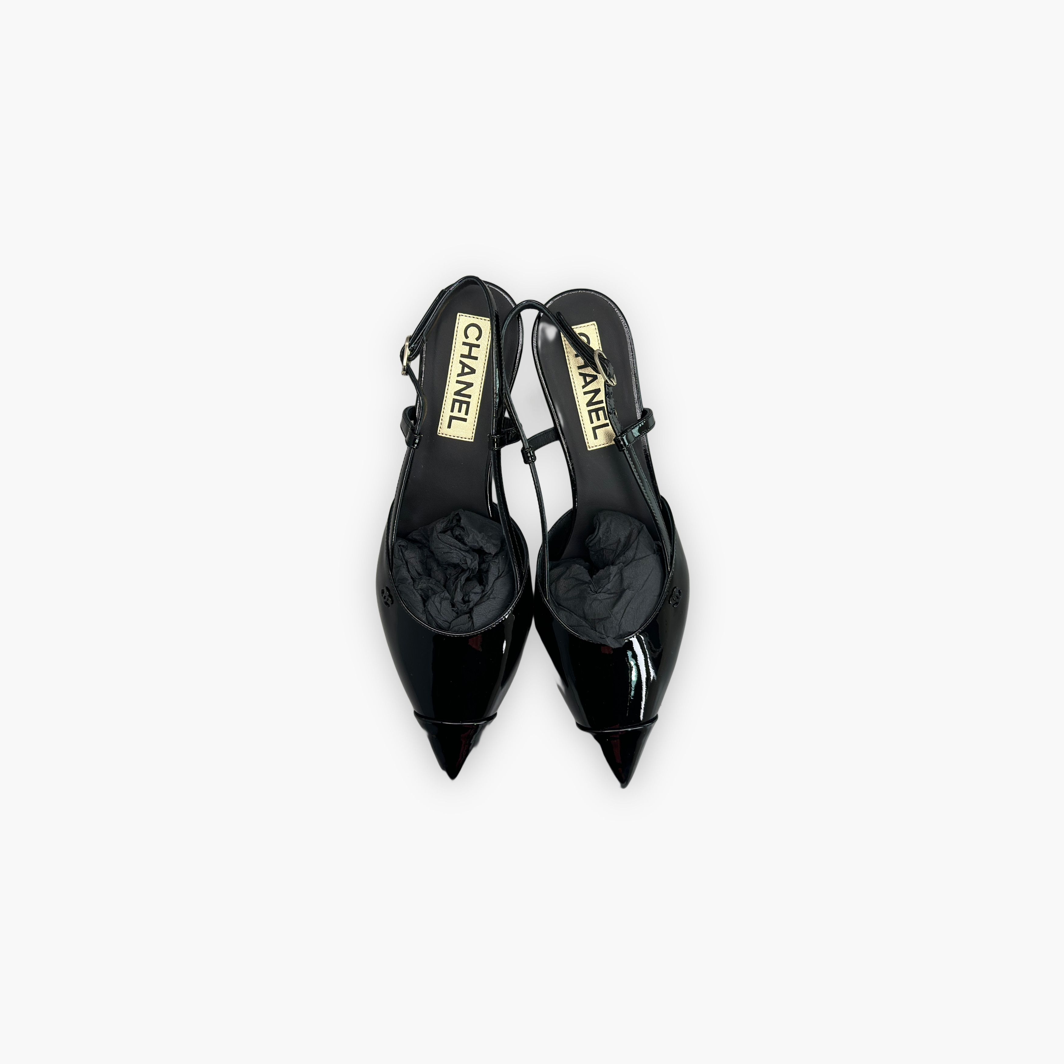 Chanel Chanel Patent Leather Slingback Heels Size 38 Size US 7 / IT 37 - 9 Thumbnail