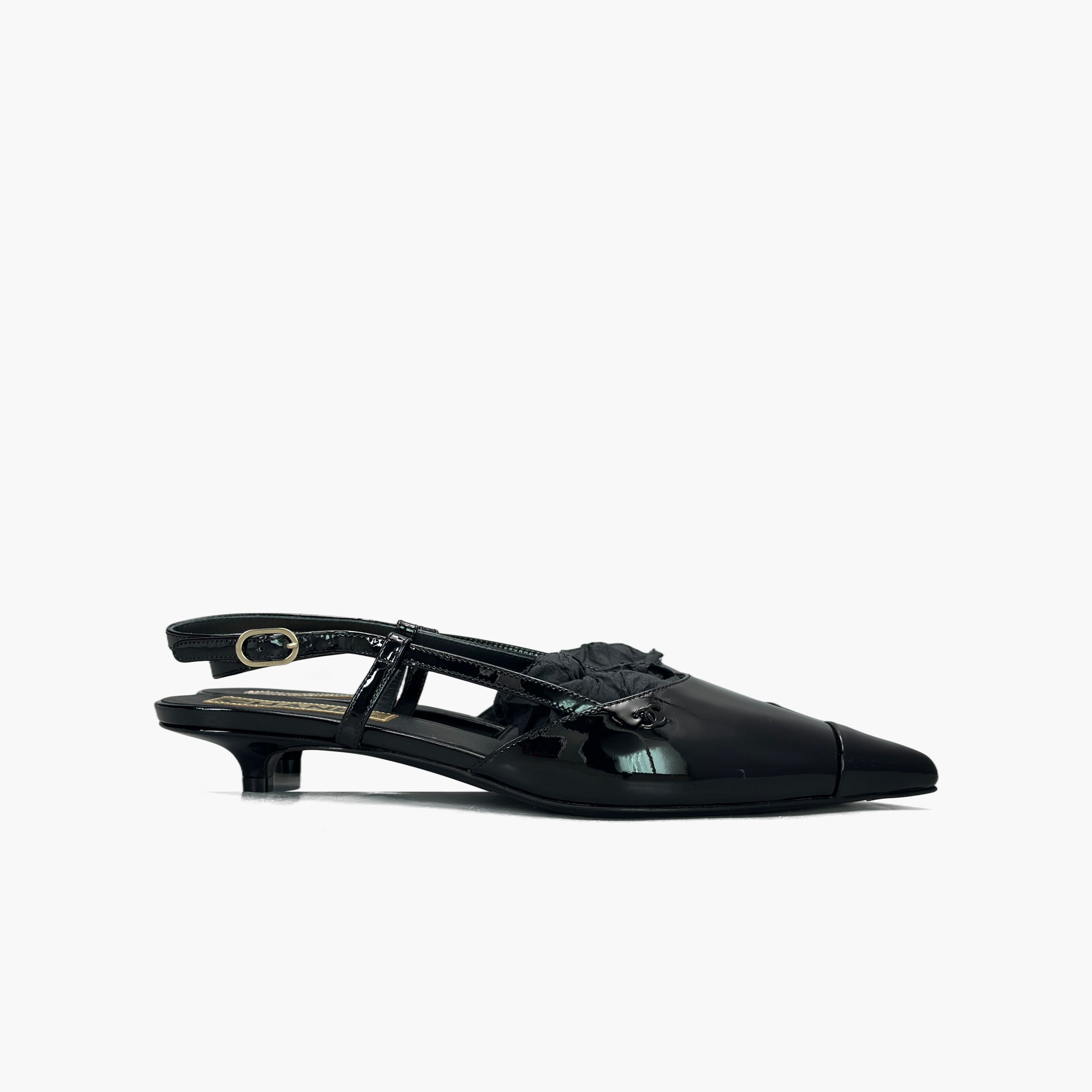Chanel Chanel Patent Leather Slingback Heels Size 38 Size US 7 / IT 37 - 4 Thumbnail