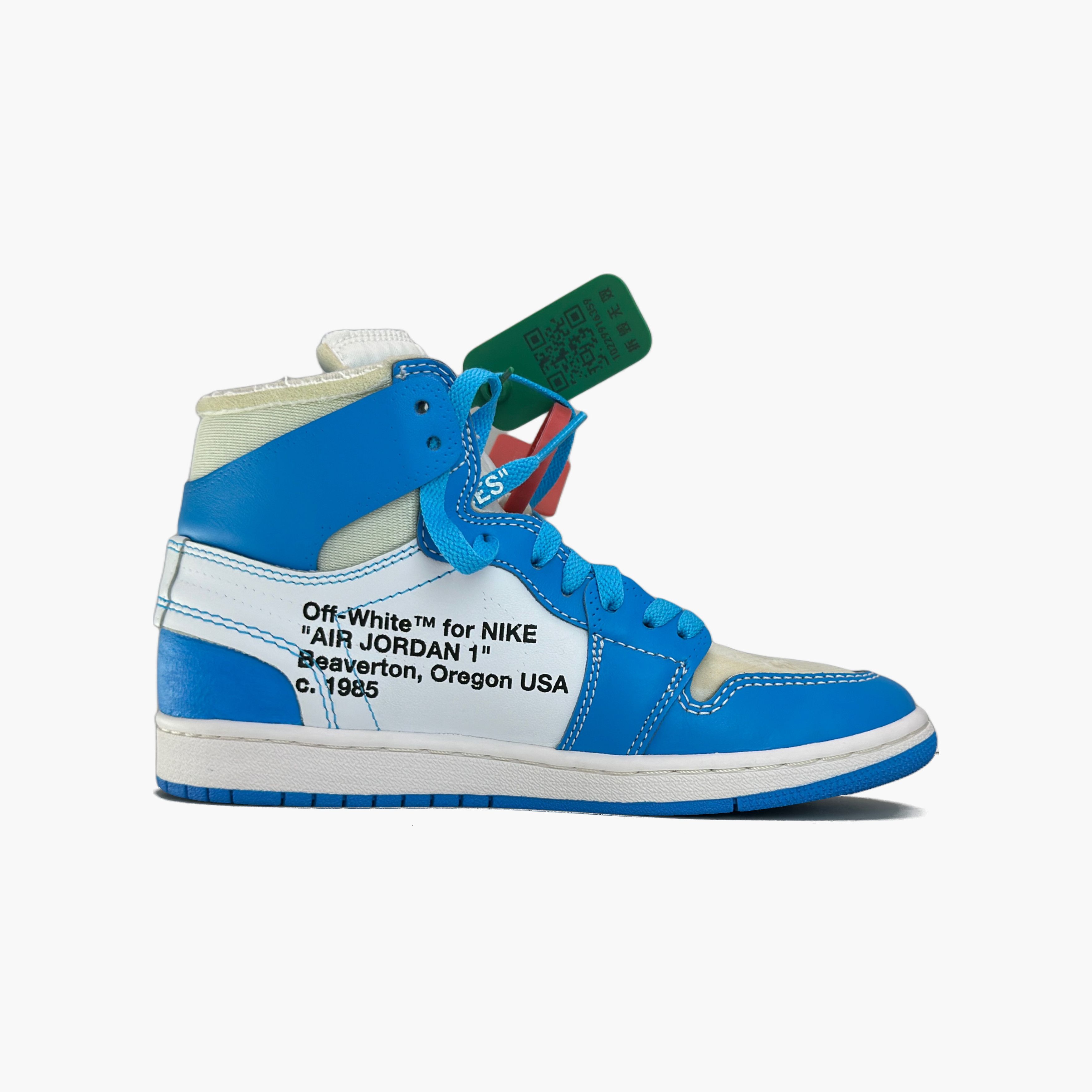 Jordan Brand Off-White x Jordan Air Jordan 1 UNC Sneakers Size 5.5 Size US 5.5 / EU 38 - 2 Thumbnail
