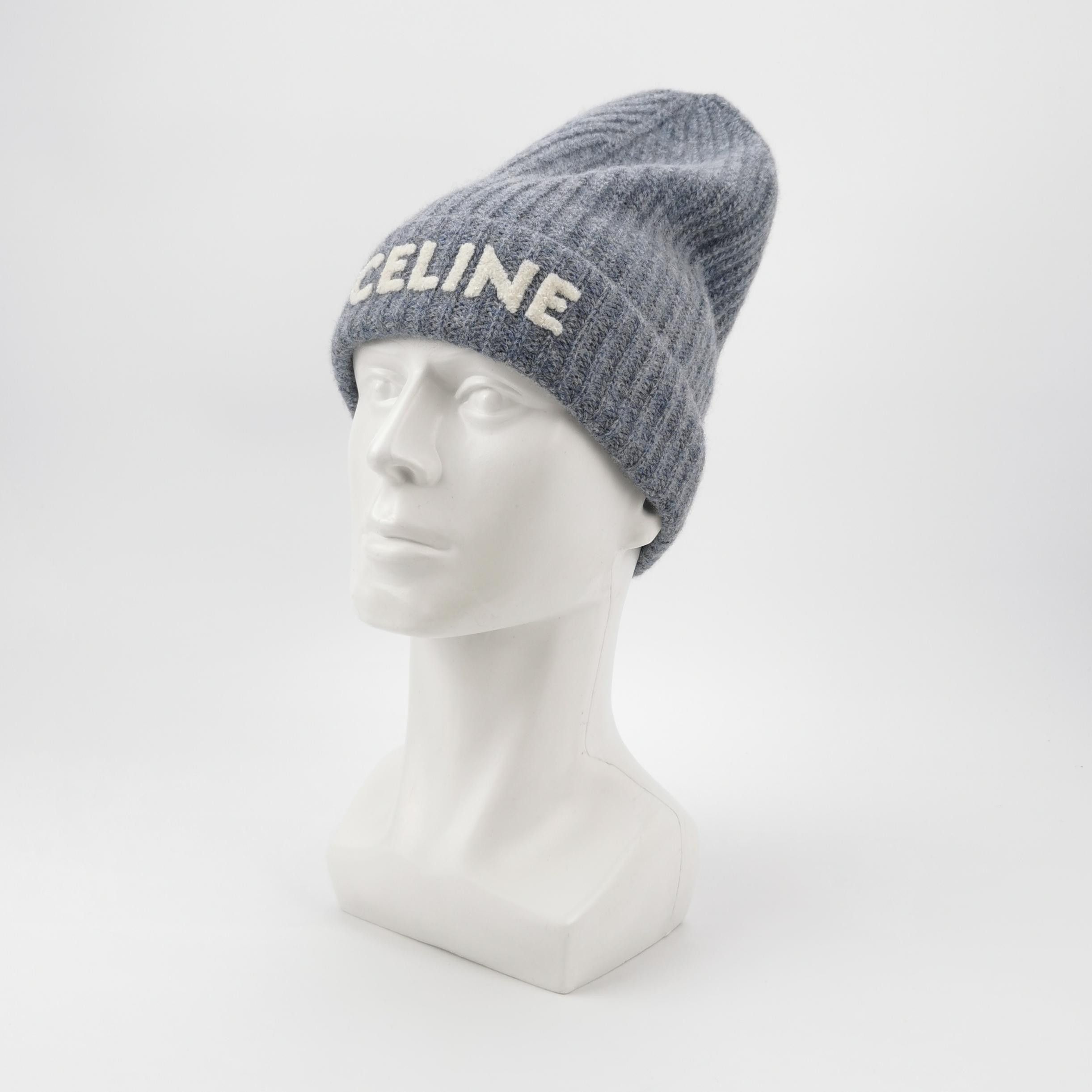Celine Celine Wool Logo Ribbed Beanie One Size Size ONE SIZE - 2 Thumbnail