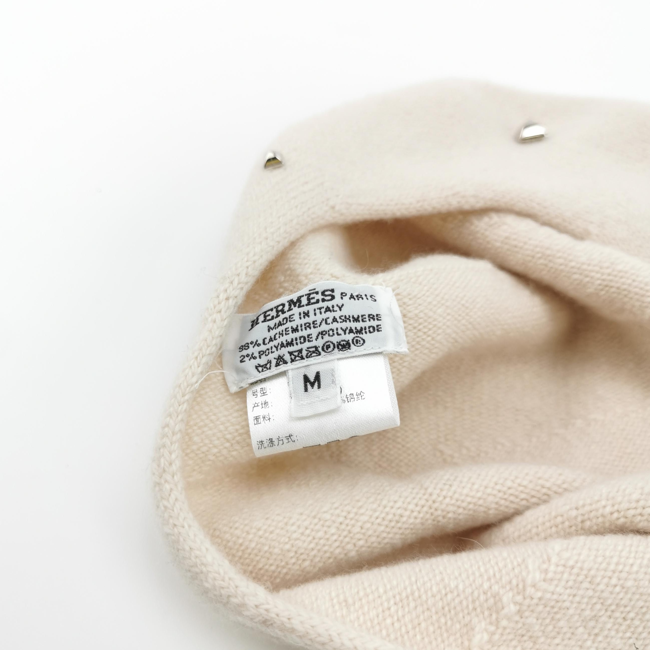 Hermes Hermès Studded Cashmere Beret Size M Size ONE SIZE - 4 Thumbnail
