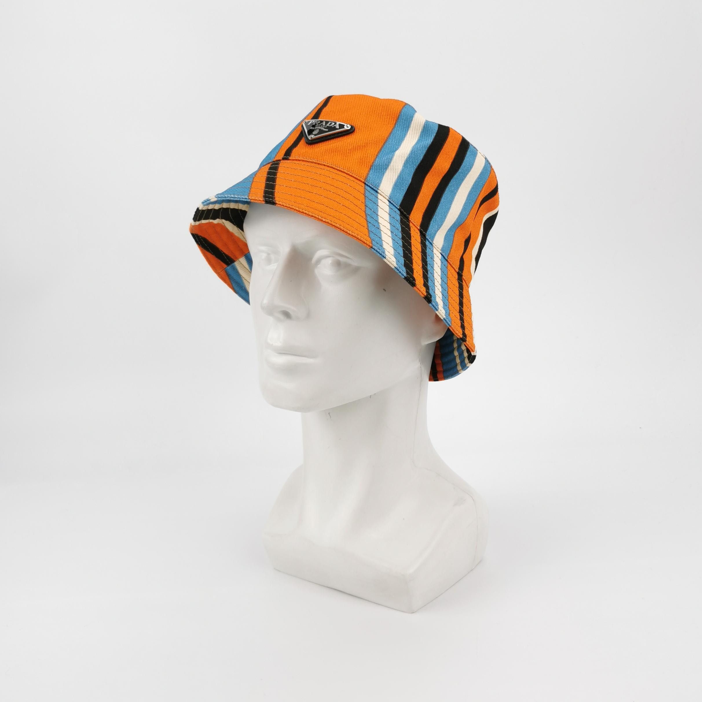 Prada Prada Striped Bucket Hat Size M Size ONE SIZE - 2 Thumbnail