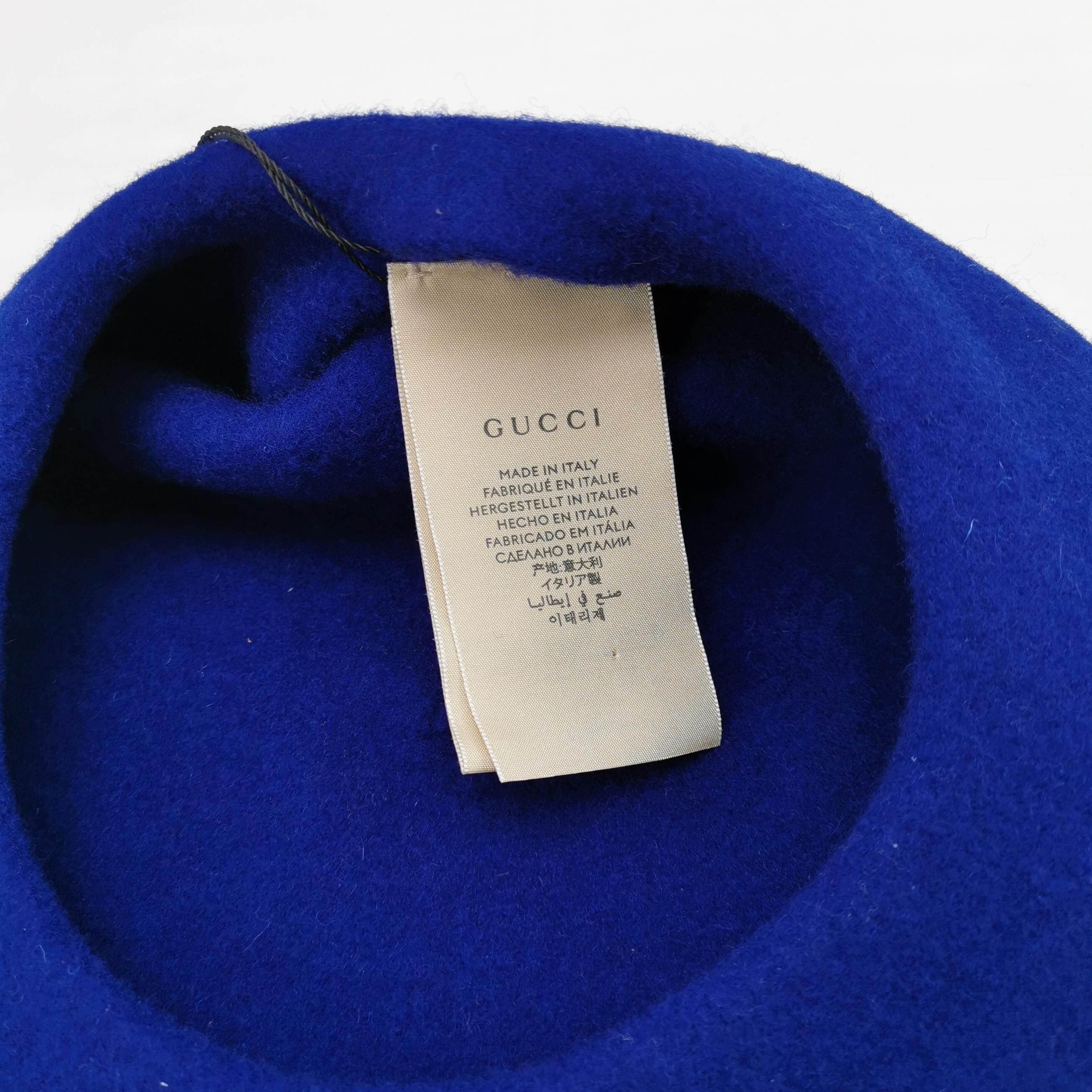 Gucci Gucci Blue Wool Beret With GG Logo Size ONE SIZE - 5 Thumbnail