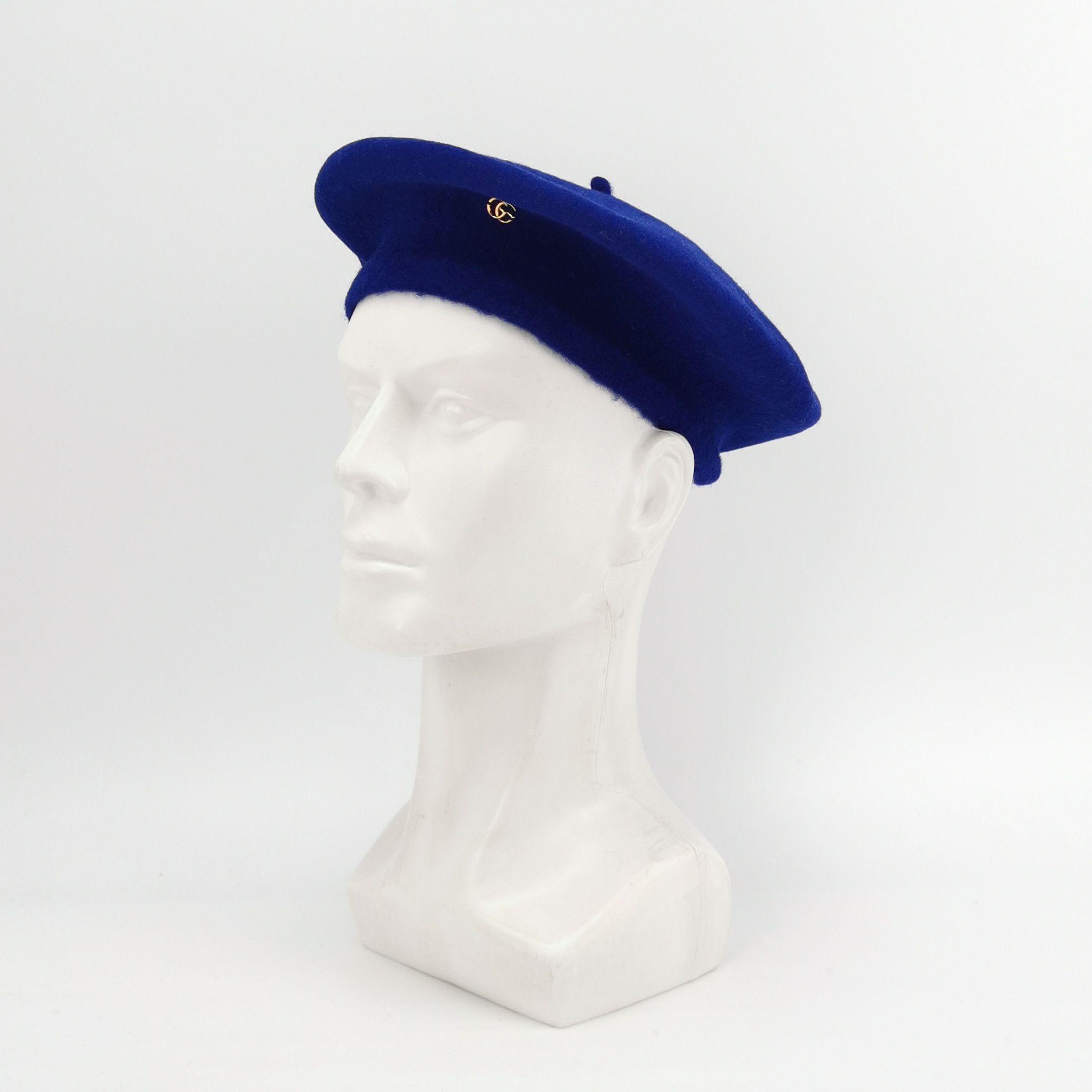 Gucci Gucci Blue Wool Beret With GG Logo Size ONE SIZE - 2 Thumbnail