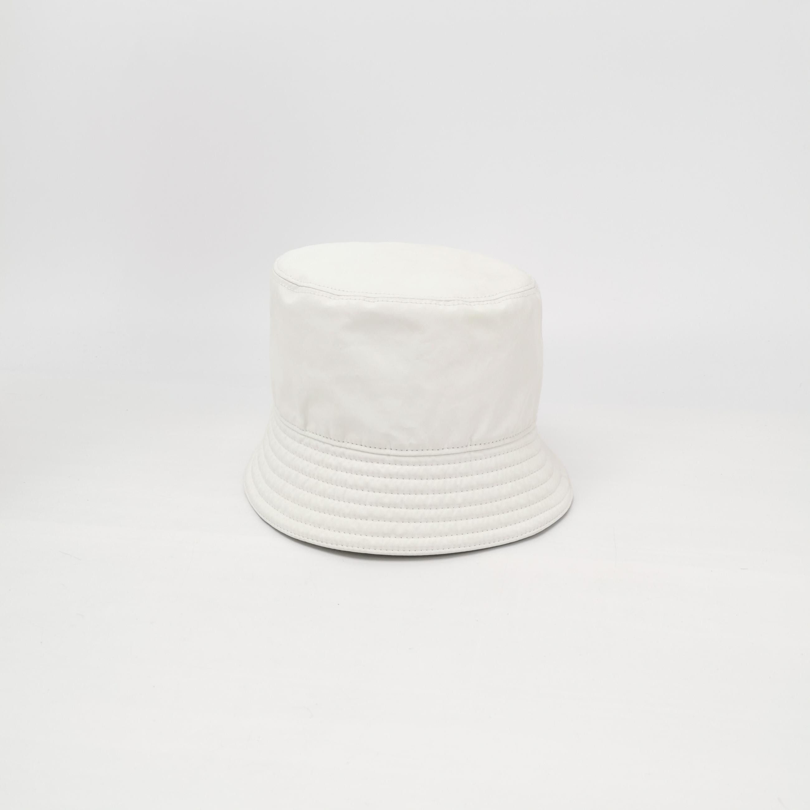 Prada Prada White Nylon Logo Bucket Hat Size M Size ONE SIZE - 3 Thumbnail
