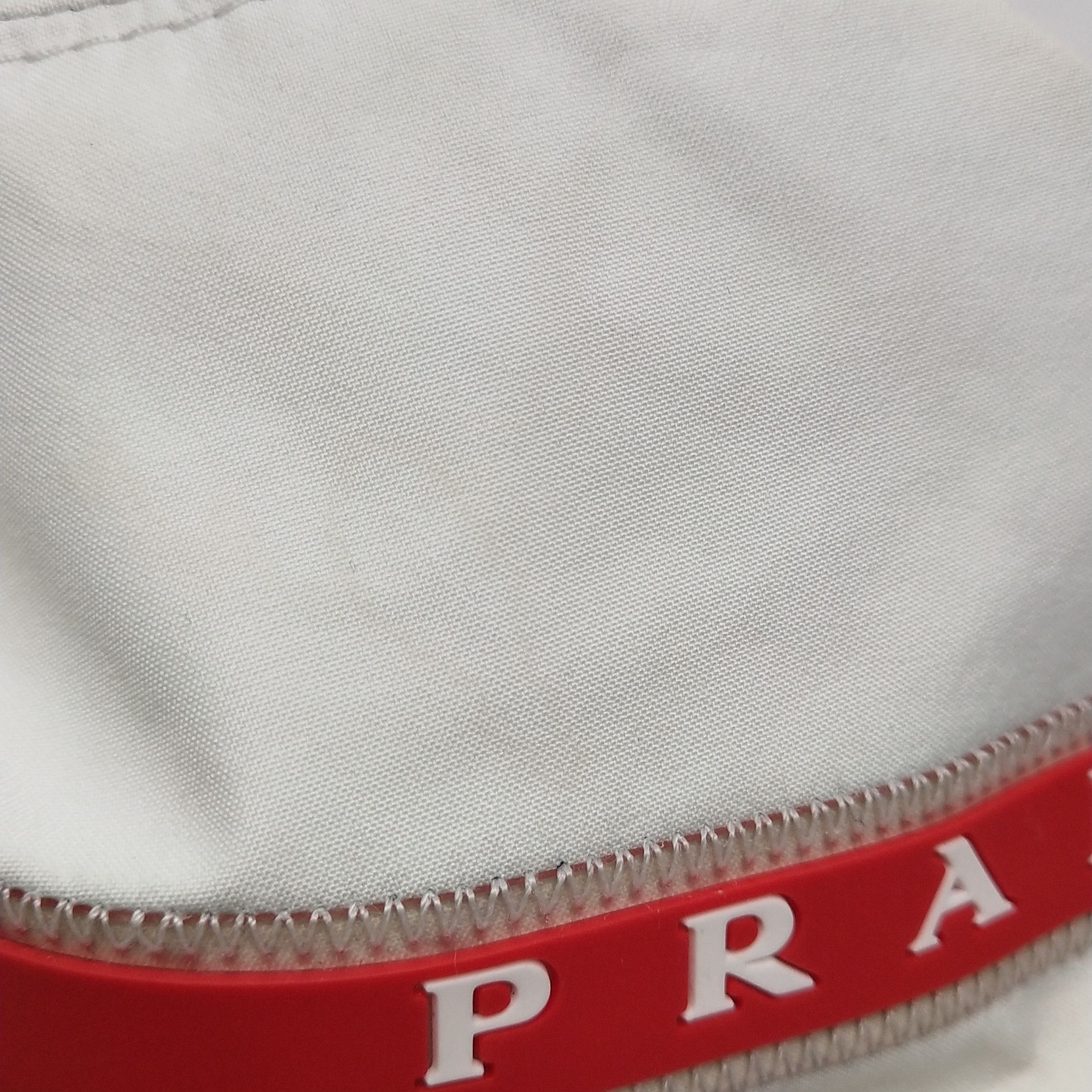 Prada Prada White Nylon Logo Bucket Hat Size M Size ONE SIZE - 6 Thumbnail