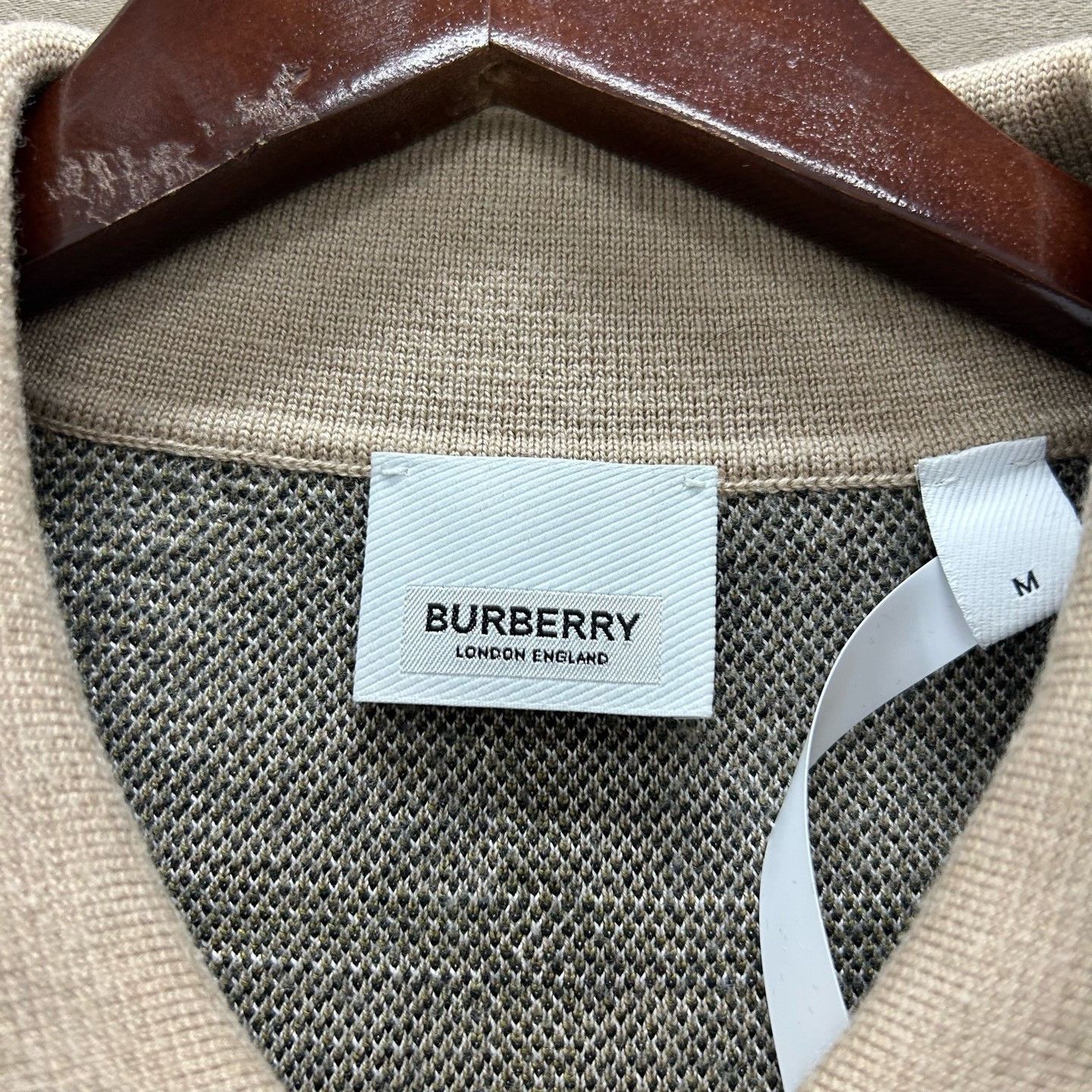 Burberry Burberry Check Silk Blend Polo Shirt Size M Size US M / EU 48-50 / 2 - 4 Thumbnail