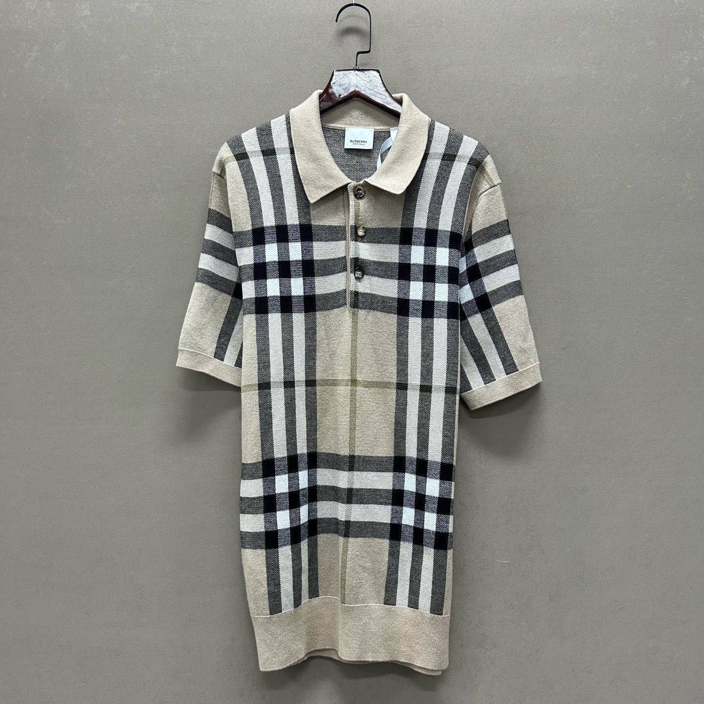 Burberry Burberry Check Silk Blend Polo Shirt Size M Size US M / EU 48-50 / 2 - 2 Thumbnail