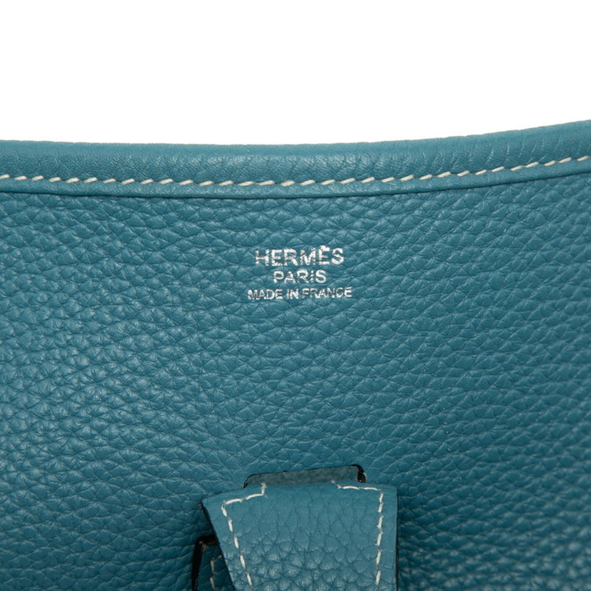 Hermes Hermes Evelyne 3 GM Crossbody Shoulder Bag, Blue Jean, Silver Hardware, Taurillon Clemence Leather, Women's. Size ONE SIZE - 7 Thumbnail