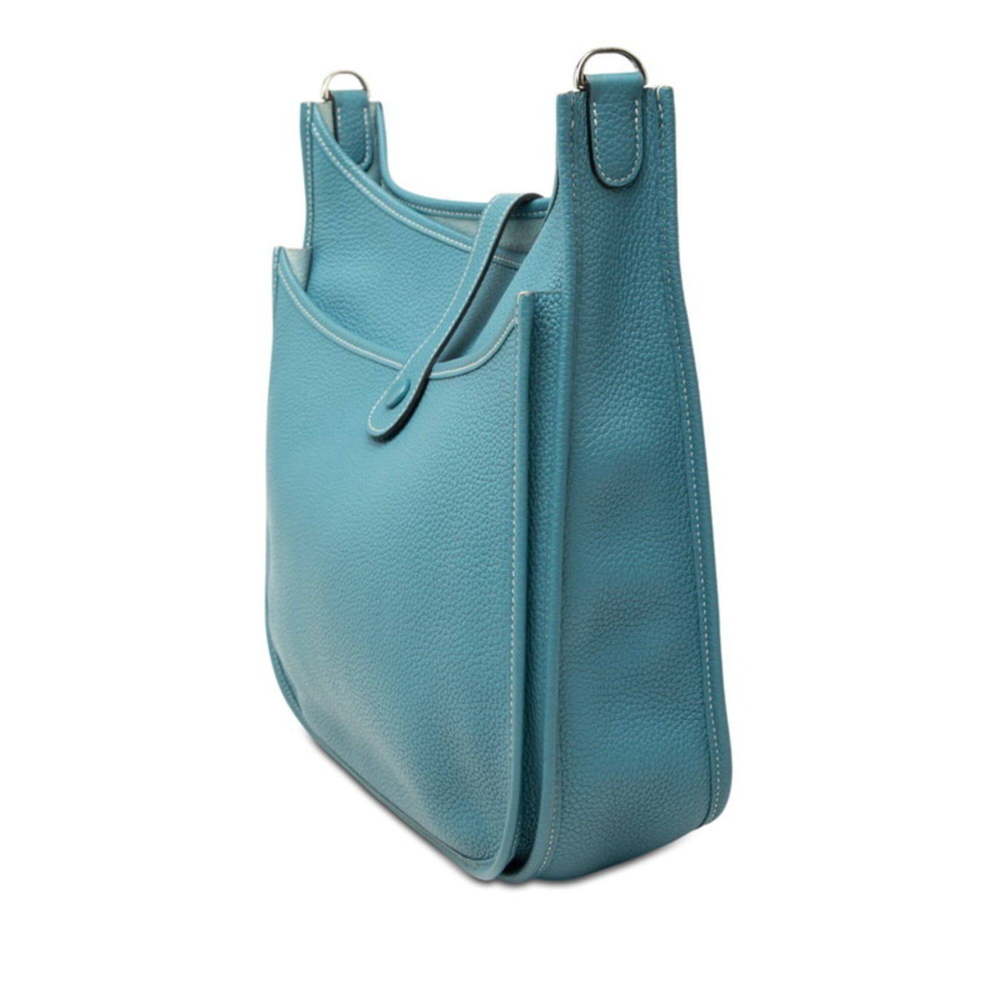 Hermes Hermes Evelyne 3 GM Crossbody Shoulder Bag, Blue Jean, Silver Hardware, Taurillon Clemence Leather, Women's. Size ONE SIZE - 2 Thumbnail