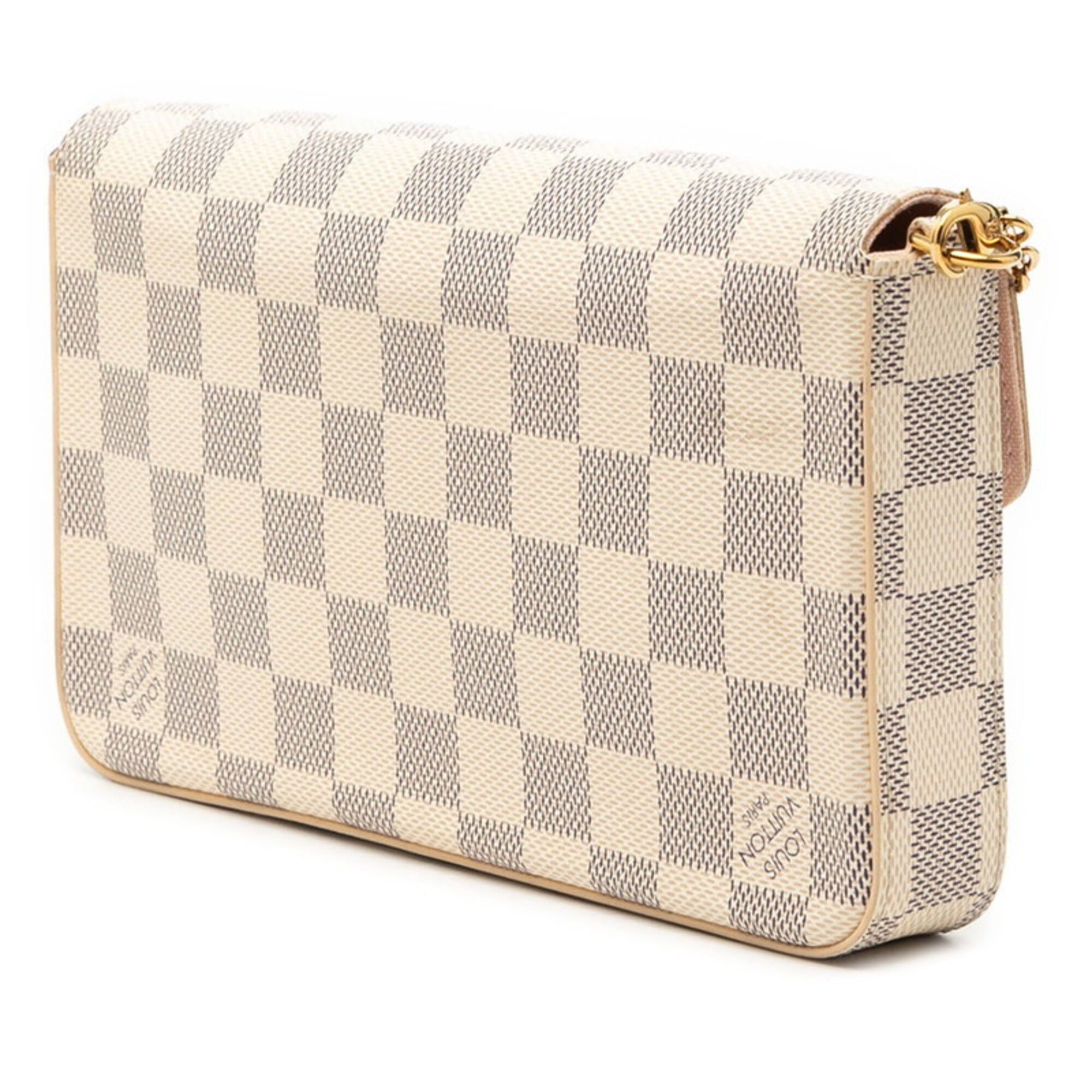 Louis Vuitton Louis Vuitton Damier Azur Pochette Felicie Chain Wallet Shoulder Bag N40491 White Leather Women's LOUIS VUITTON Size ONE SIZE - 2 Thumbnail