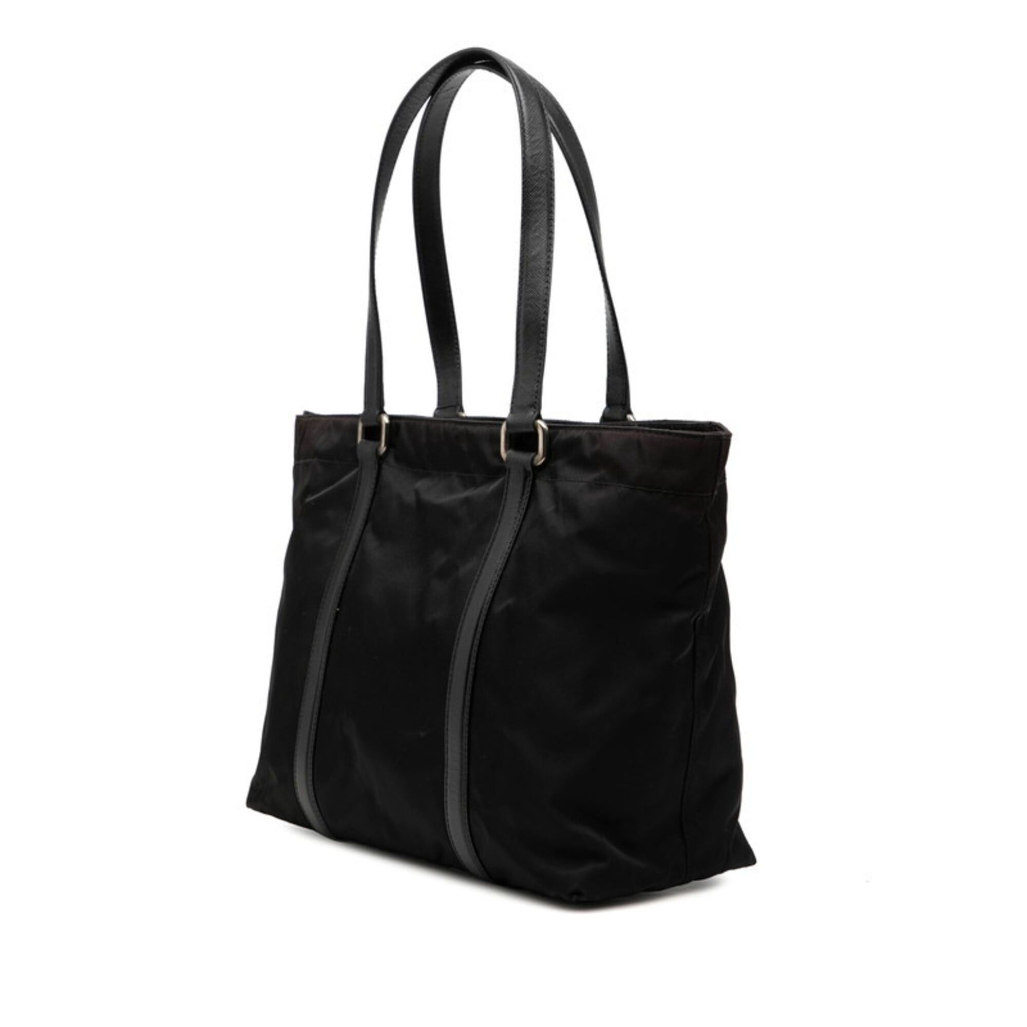 Prada Prada Triangle Logo Plate Tote Bag BR2311 Black Nylon Leather Women's PRADA Size ONE SIZE - 2 Thumbnail