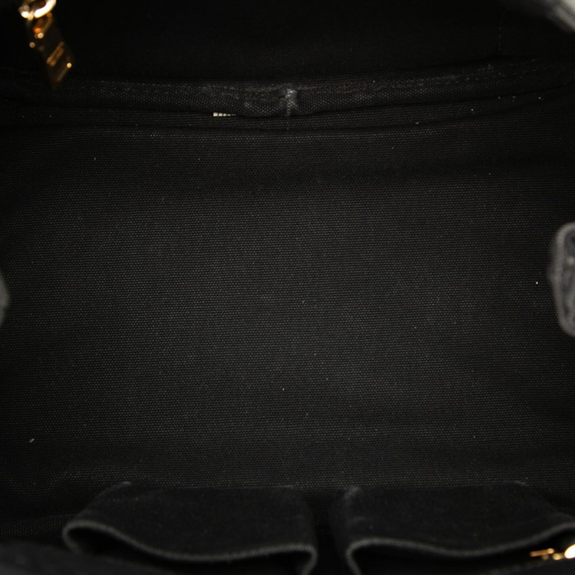 Prada Prada Triangle Logo Plate Canapa Medium Handbag Tote Bag Black Canvas Women's PRADA Size ONE SIZE - 4 Thumbnail