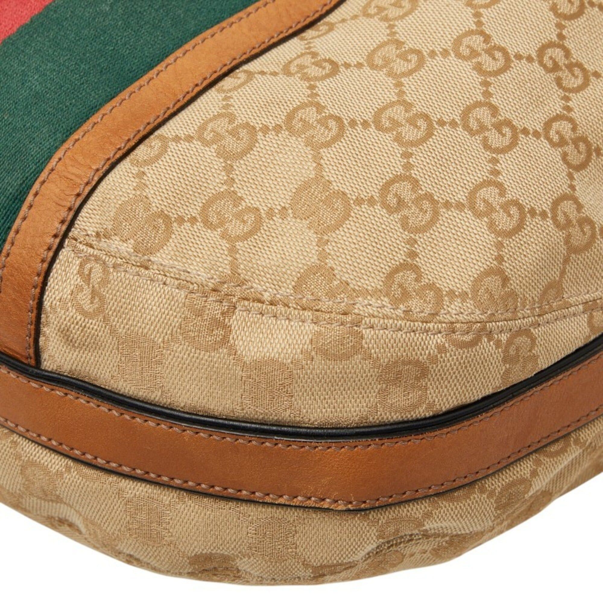 Gucci Gucci GG Canvas Sherry Line Tassel One-Shoulder Bag 309622 Beige Multicolor Leather Women's GUCCI Size ONE SIZE - 4 Thumbnail