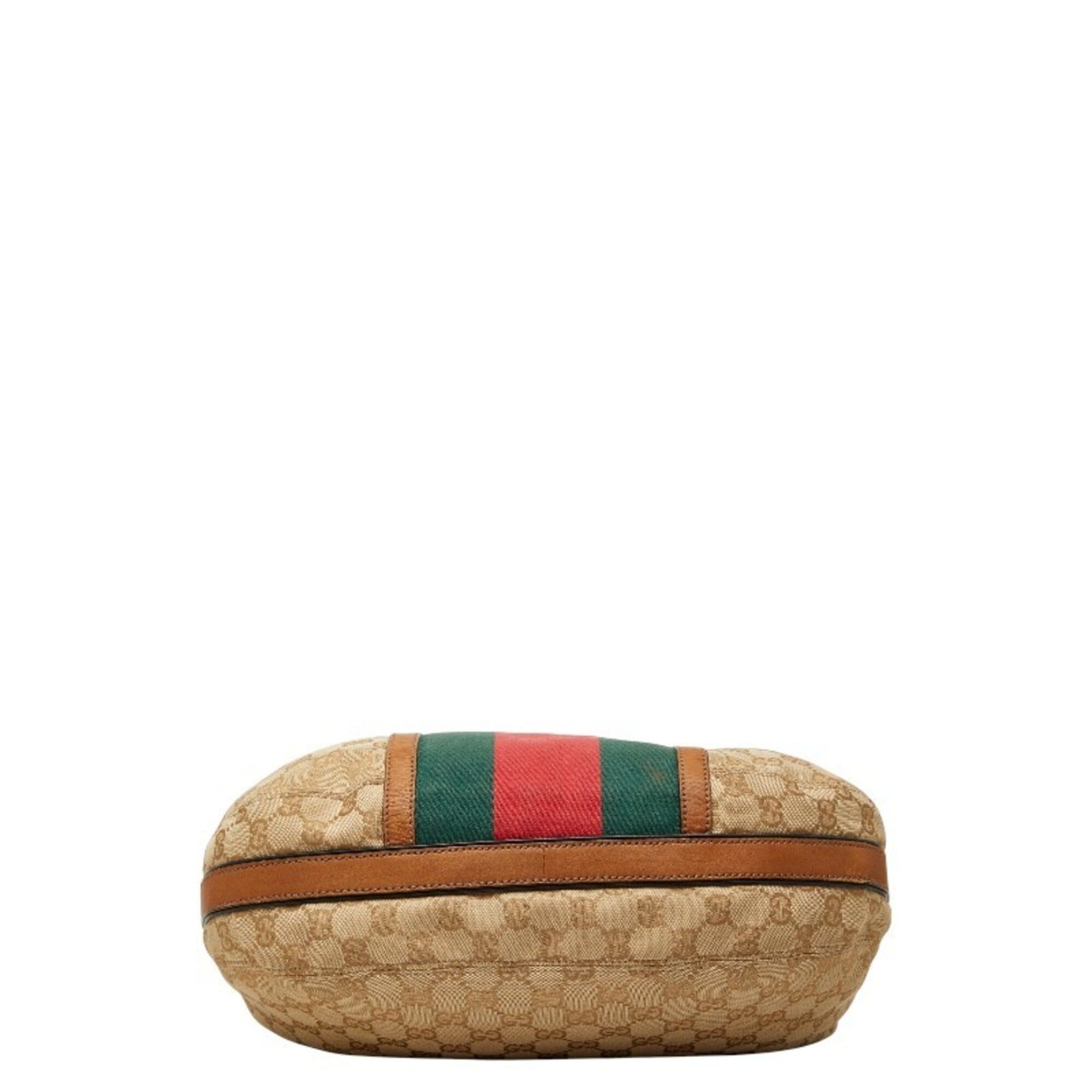 Gucci Gucci GG Canvas Sherry Line Tassel One-Shoulder Bag 309622 Beige Multicolor Leather Women's GUCCI Size ONE SIZE - 3 Thumbnail