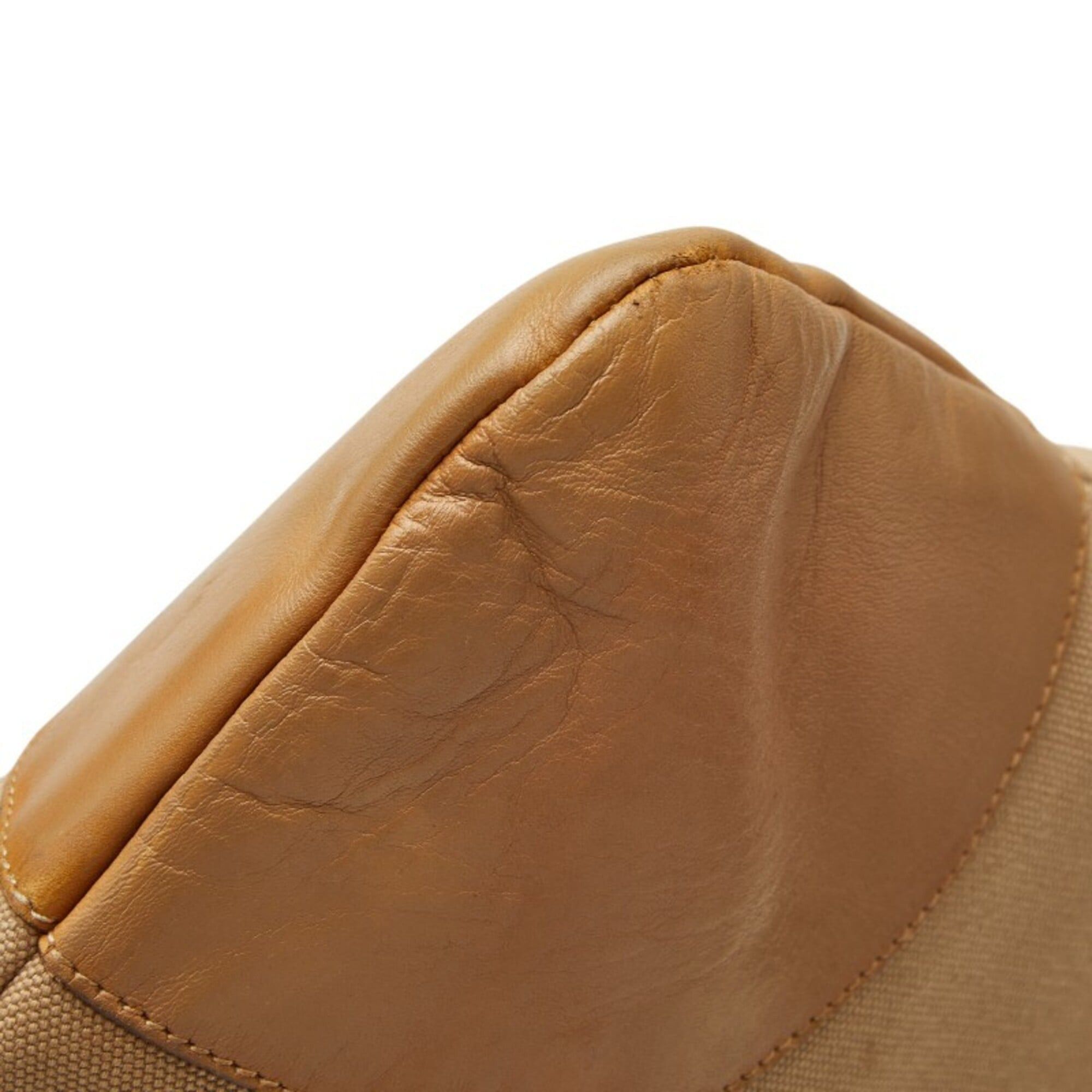 Prada Prada Triangle Logo Plate One-Shoulder Bag, Beige Canvas Leather, Women's PRADA Size ONE SIZE - 5 Thumbnail