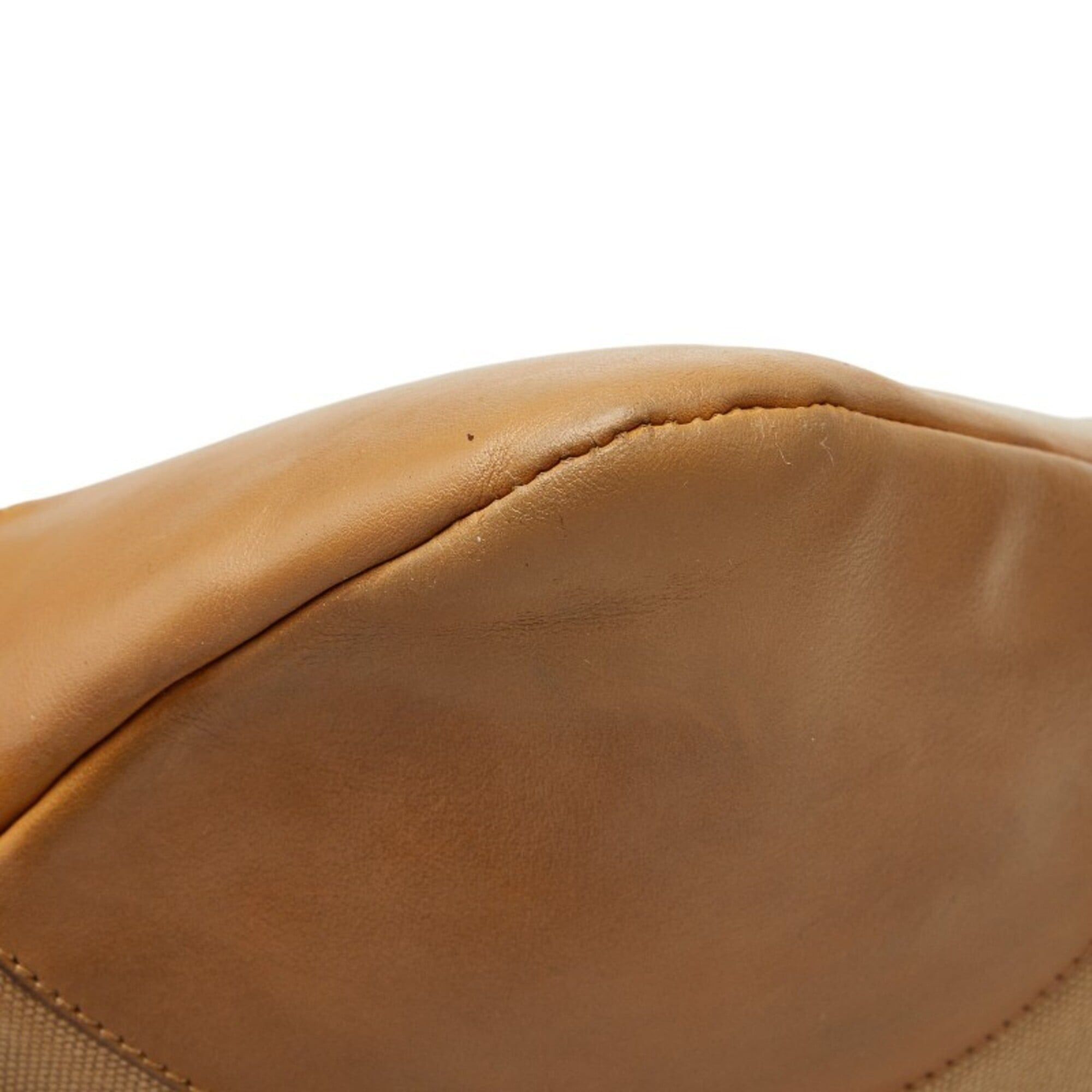 Prada Prada Triangle Logo Plate One-Shoulder Bag, Beige Canvas Leather, Women's PRADA Size ONE SIZE - 4 Thumbnail