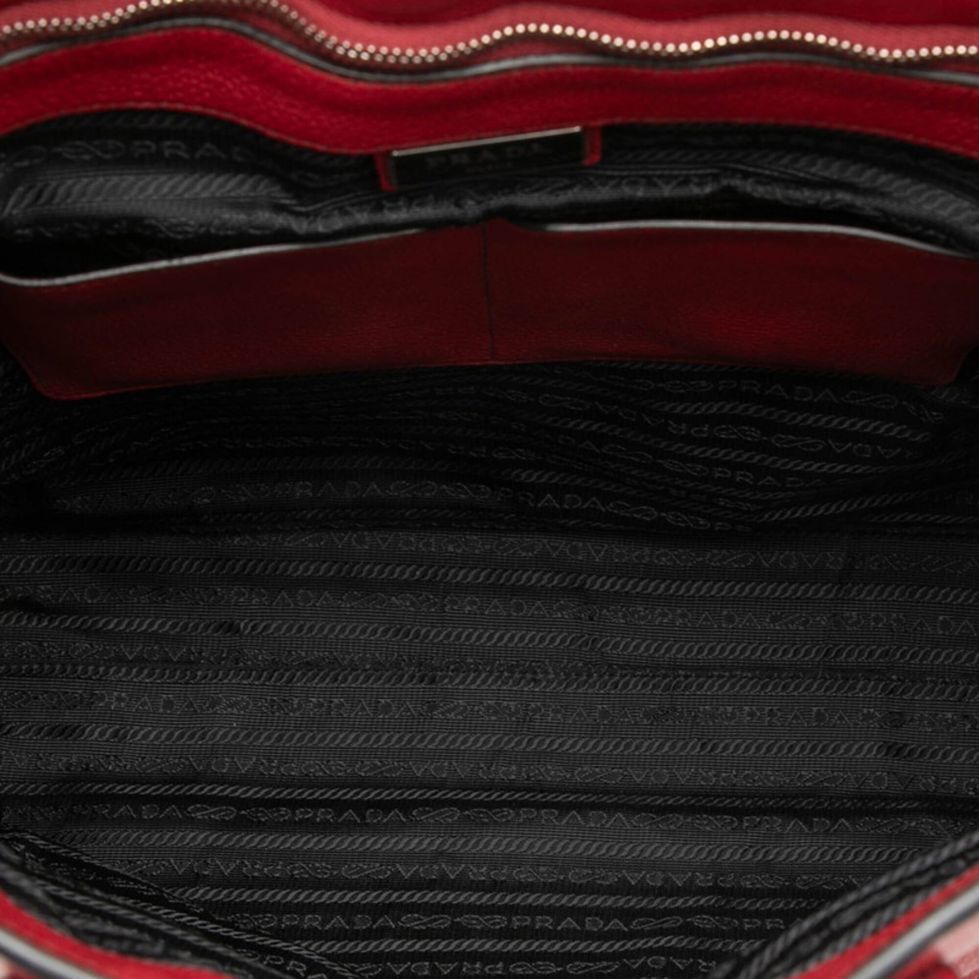 Prada Prada tote bag, red leather, women's. Size ONE SIZE - 4 Thumbnail