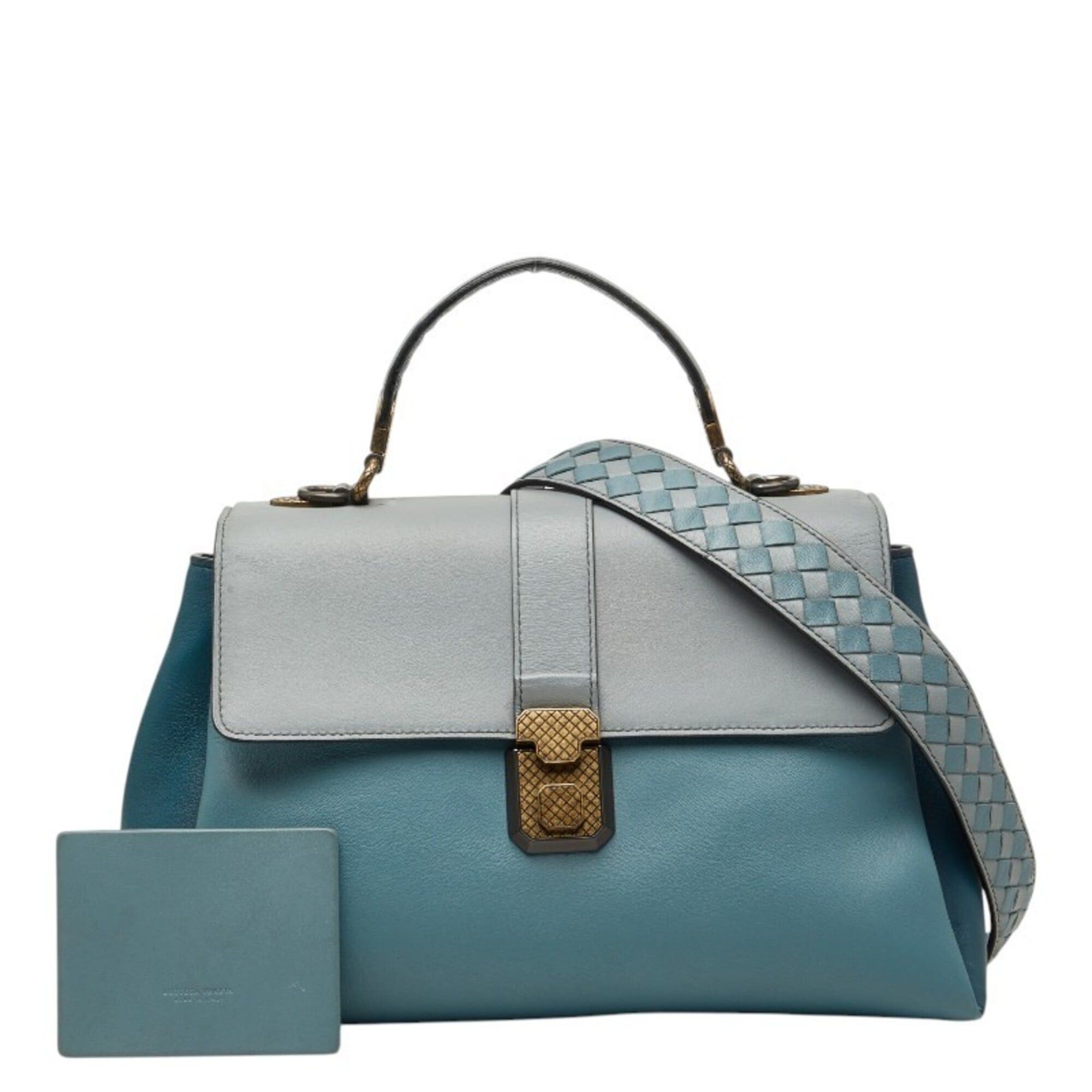 Bottega Veneta Bottega Veneta Piazza Handbag Shoulder Bag 2-Way Light Blue Leather Women's BOTTEGAVENETA Size ONE SIZE - 15 Thumbnail
