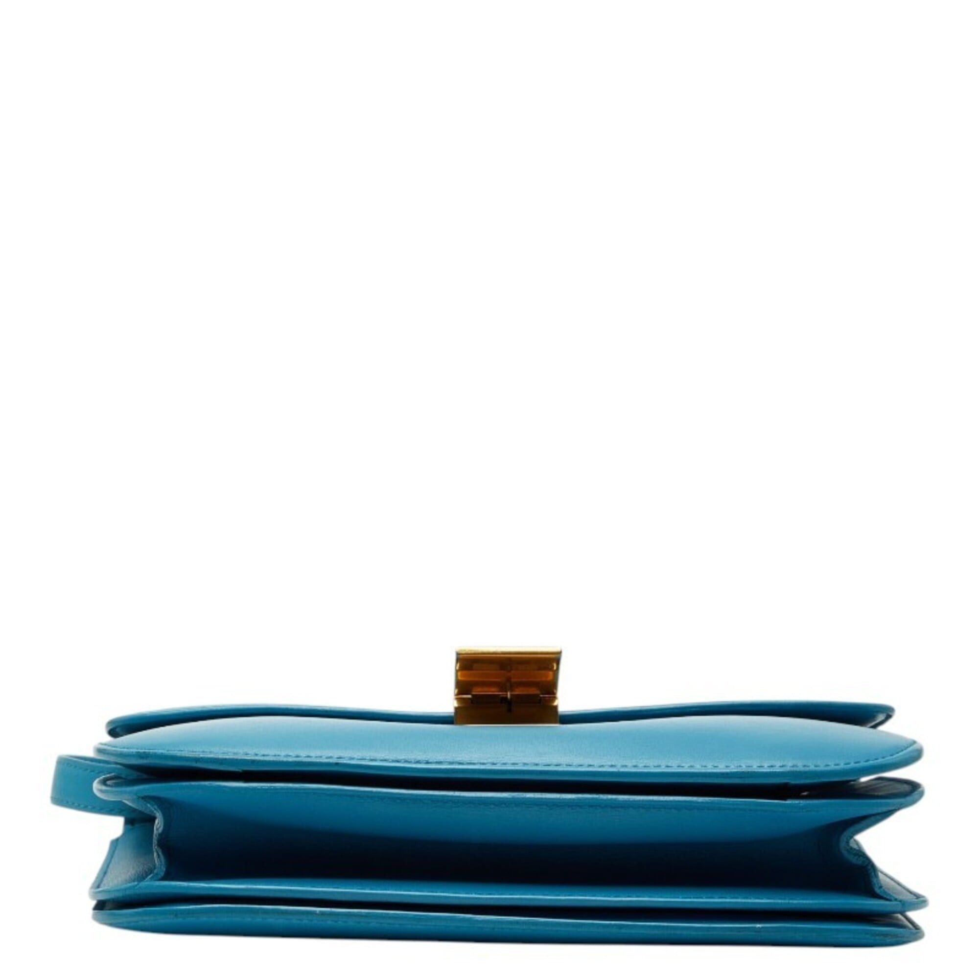 Celine Celine Classic Box Medium Shoulder Bag, Light Blue Leather, Women's CELINE Size ONE SIZE - 3 Thumbnail