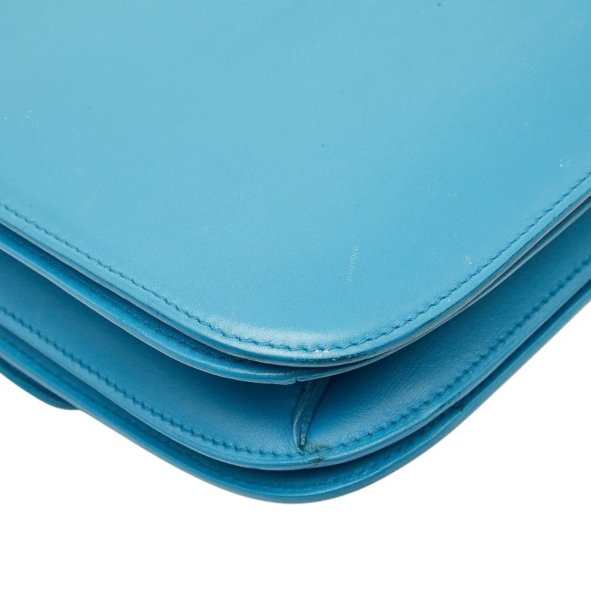 Celine Celine Classic Box Medium Shoulder Bag, Light Blue Leather, Women's CELINE Size ONE SIZE - 7 Thumbnail