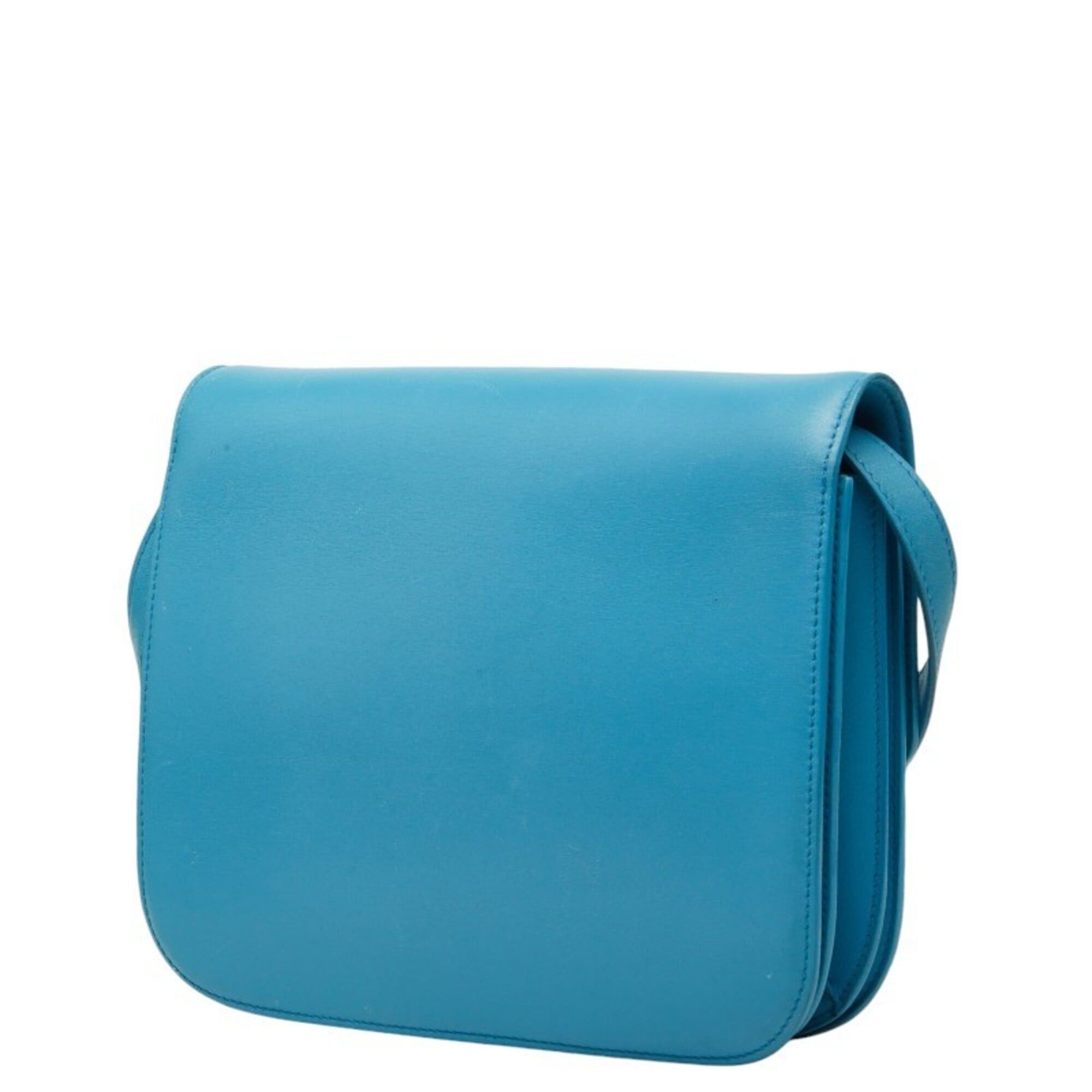 Celine Celine Classic Box Medium Shoulder Bag, Light Blue Leather, Women's CELINE Size ONE SIZE - 2 Thumbnail