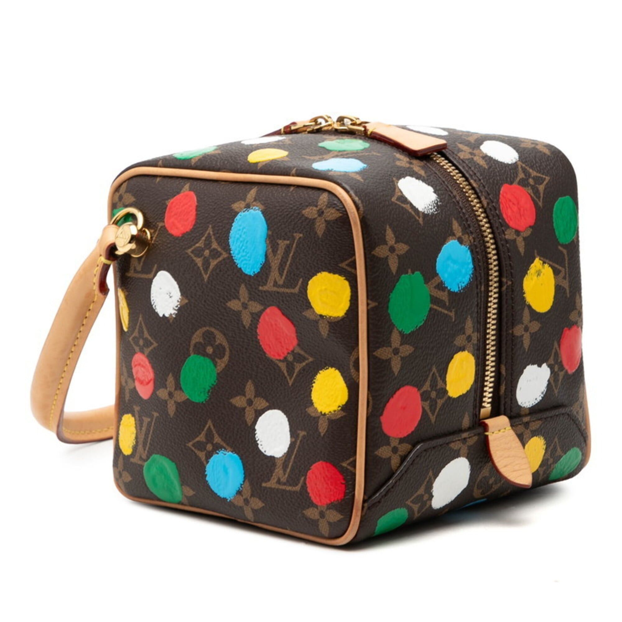 Louis Vuitton Louis Vuitton x Yayoi Kusama Monogram Handbag Square Bag Chain Shoulder 2-Way Brown Multicolor Leather Women's LOUIS VUITTON Size ONE SIZE - 2 Thumbnail