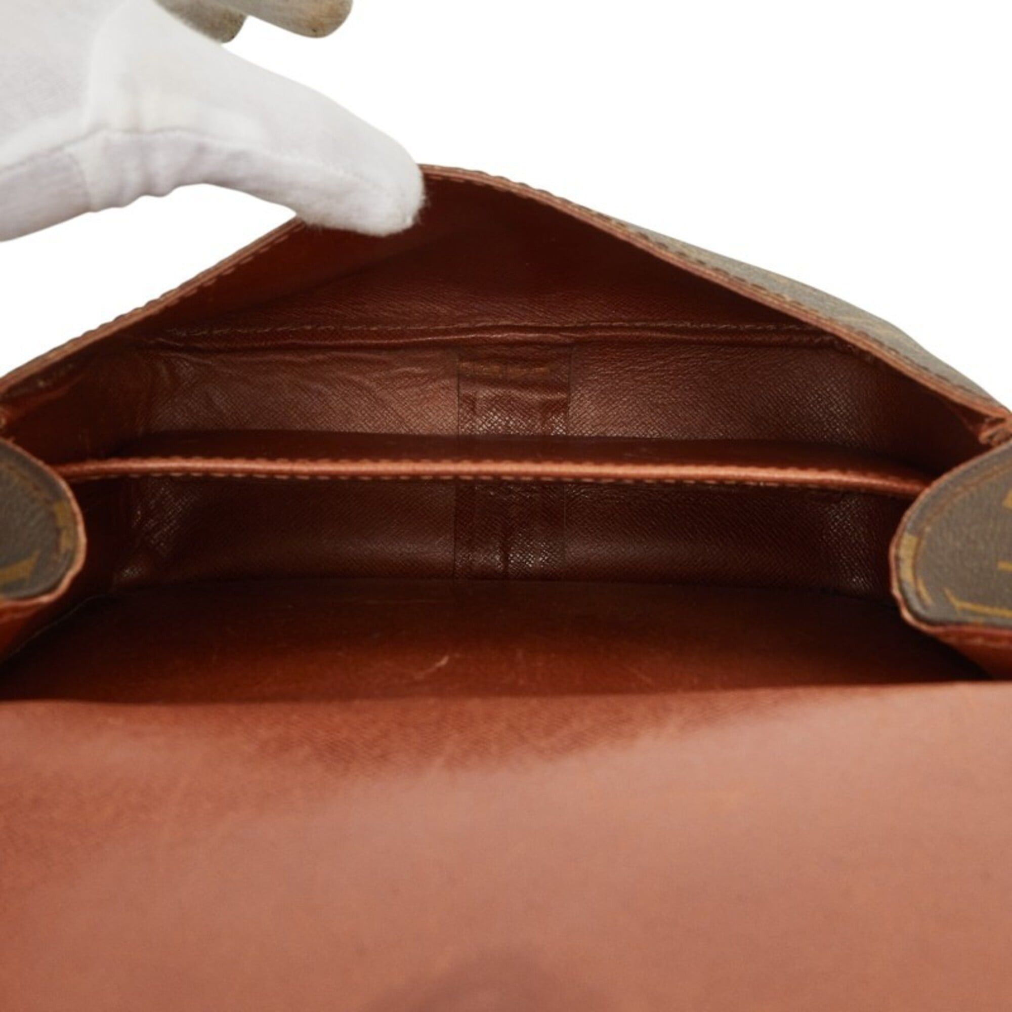 Louis Vuitton Louis Vuitton Monogram Cartouchiere MM Crossbody Shoulder Bag M51253 Brown Leather Women's LOUIS VUITTON Size ONE SIZE - 8 Thumbnail
