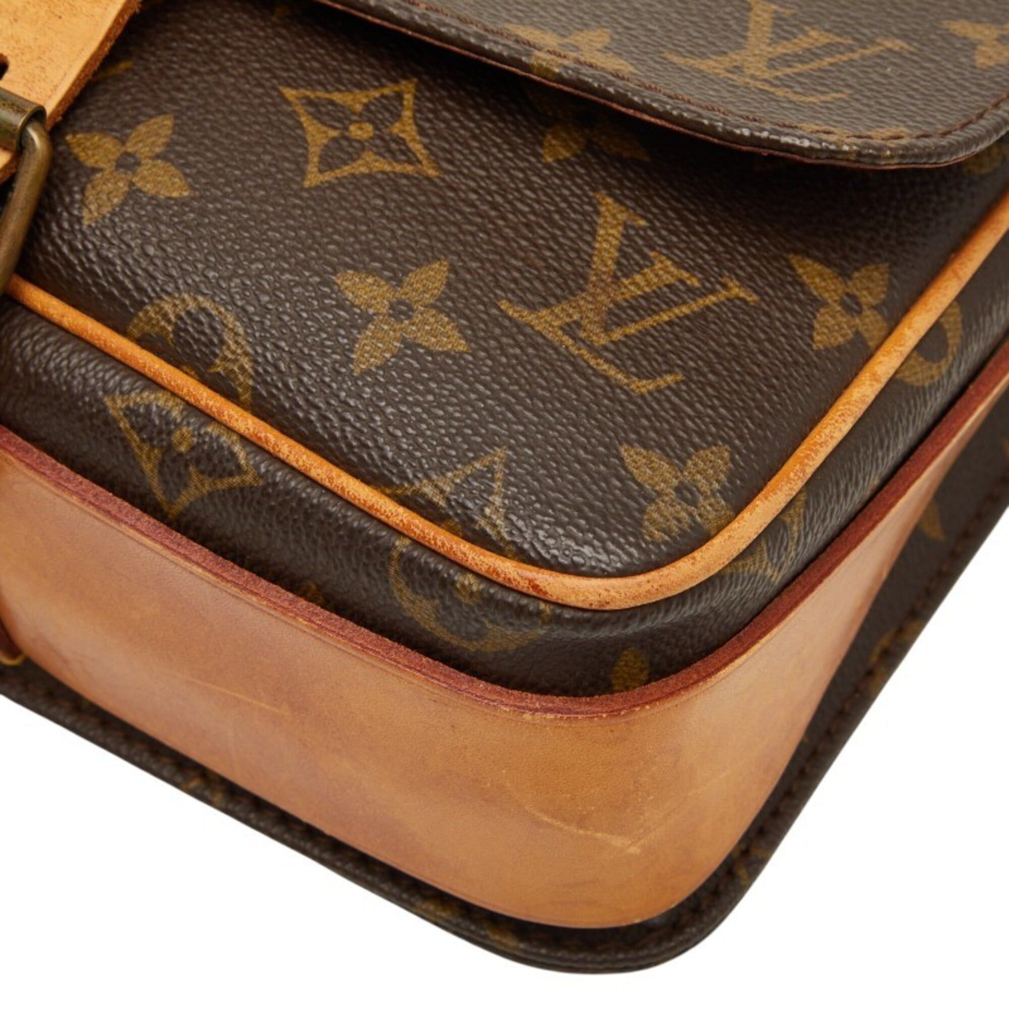 Louis Vuitton Louis Vuitton Monogram Cartouchiere MM Crossbody Shoulder Bag M51253 Brown Leather Women's LOUIS VUITTON Size ONE SIZE - 4 Thumbnail