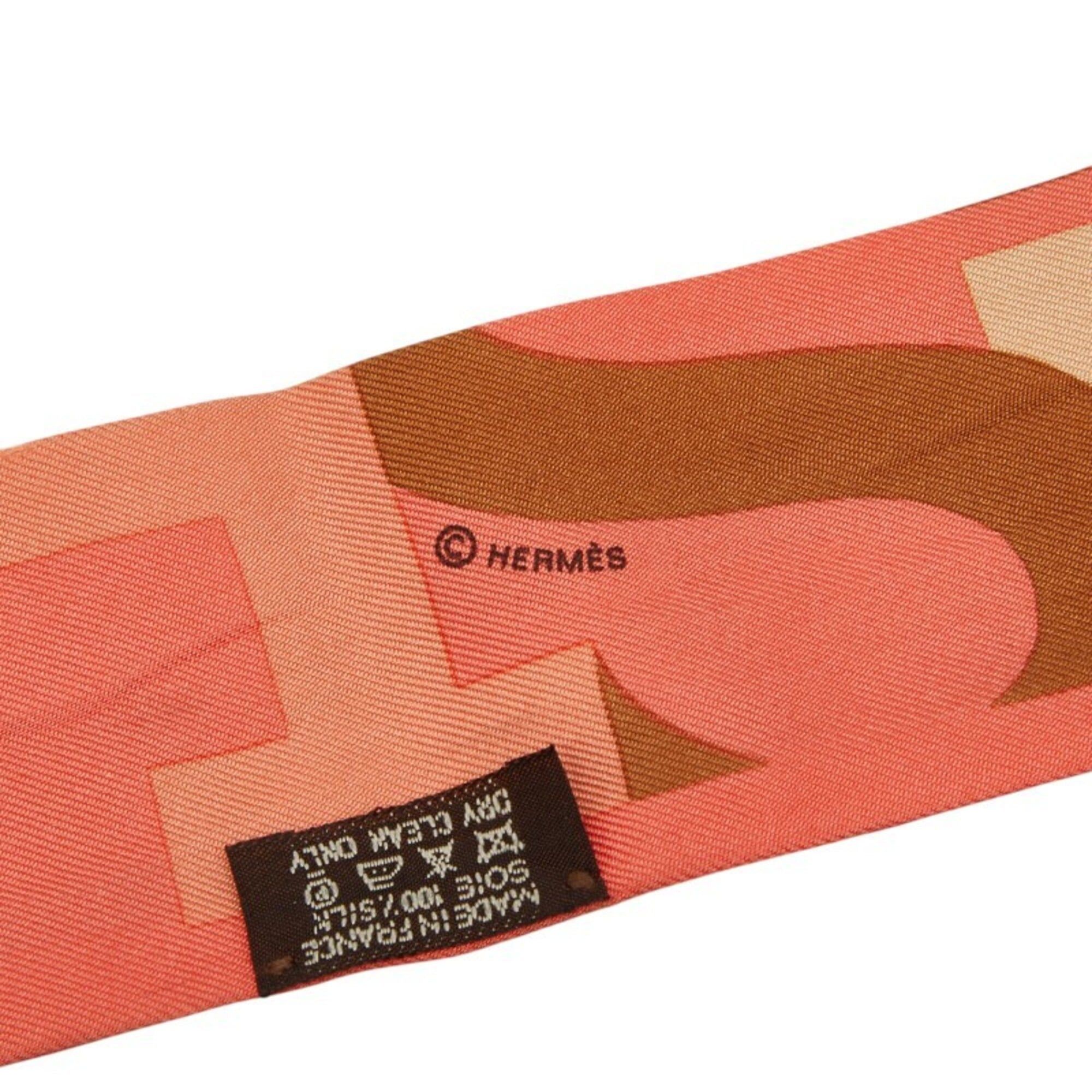 Hermes Hermes Twilly Capitales Scarf Muffler Pink Multicolor Silk Women's HERMES Size ONE SIZE - 5 Thumbnail