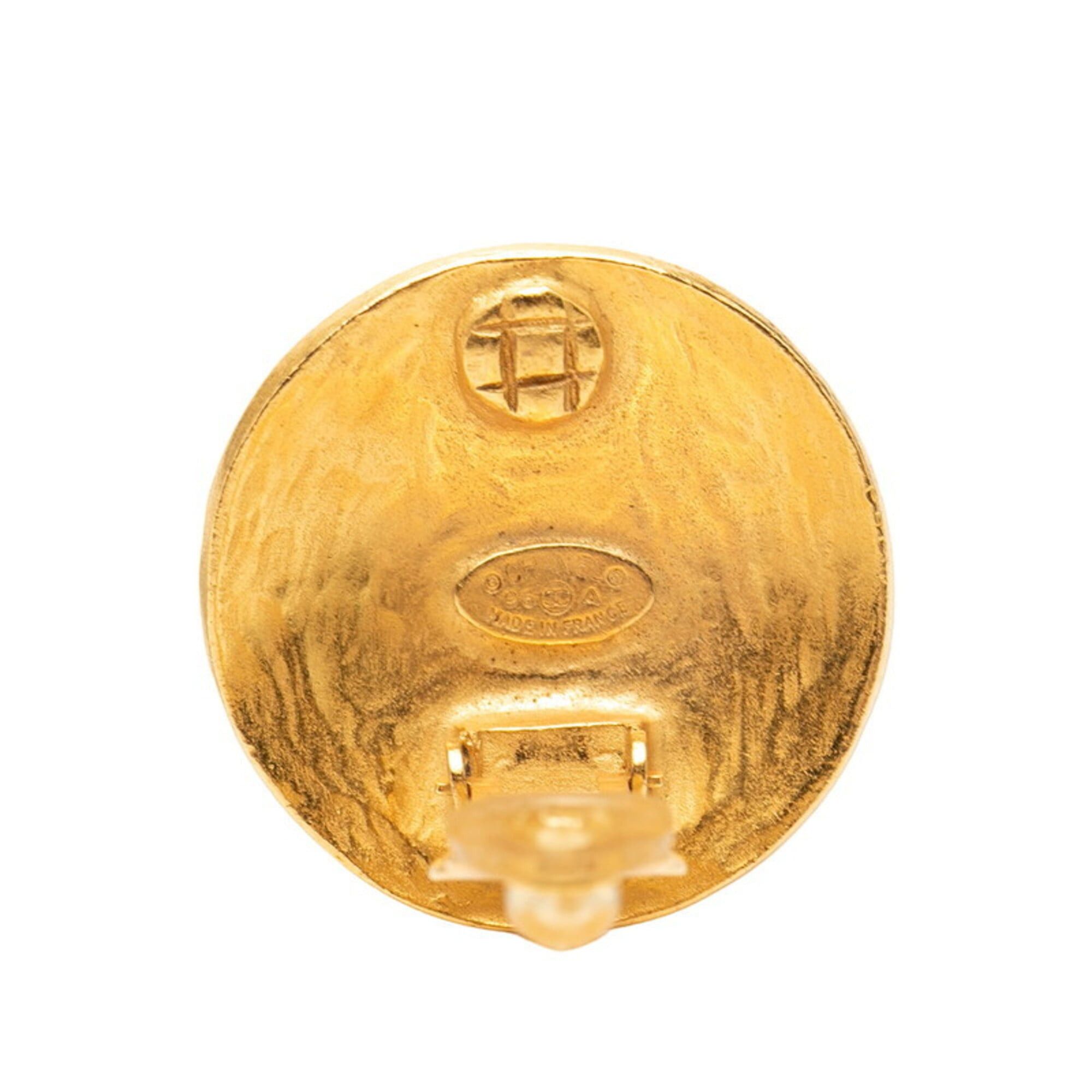 Chanel Chanel Vintage Coco Mark Round Earrings, Gold Plated, Women's CHANEL Size ONE SIZE - 3 Thumbnail